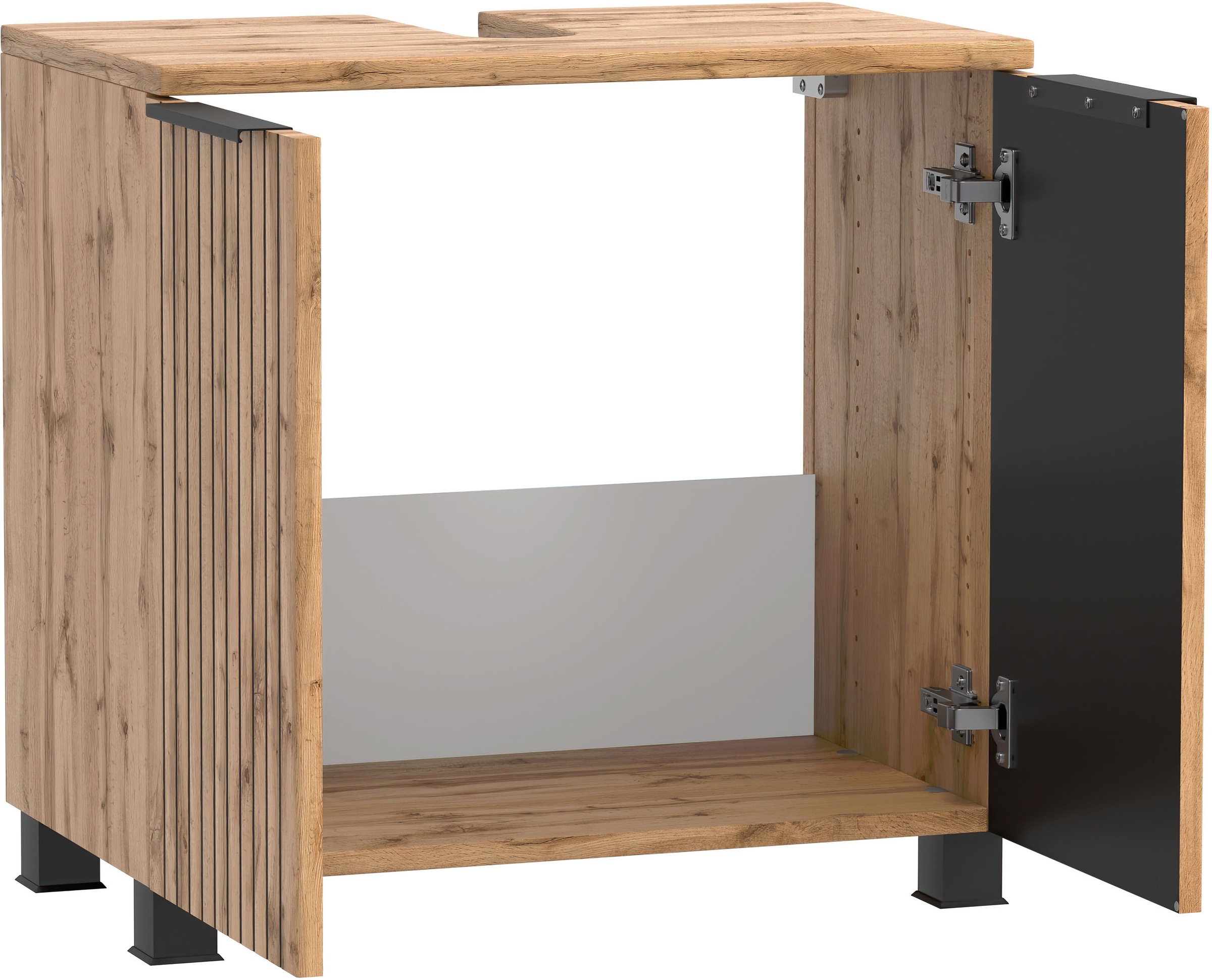 welltime Waschbeckenunterschrank, Welltime, Breite 60 cm, 2-türig, gedämpft