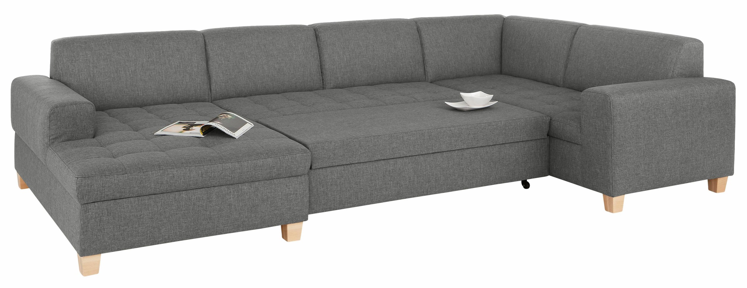 Home affaire Wohnlandschaft "Corby, viel Platz und Komfort, U-Form", wahlwe günstig online kaufen