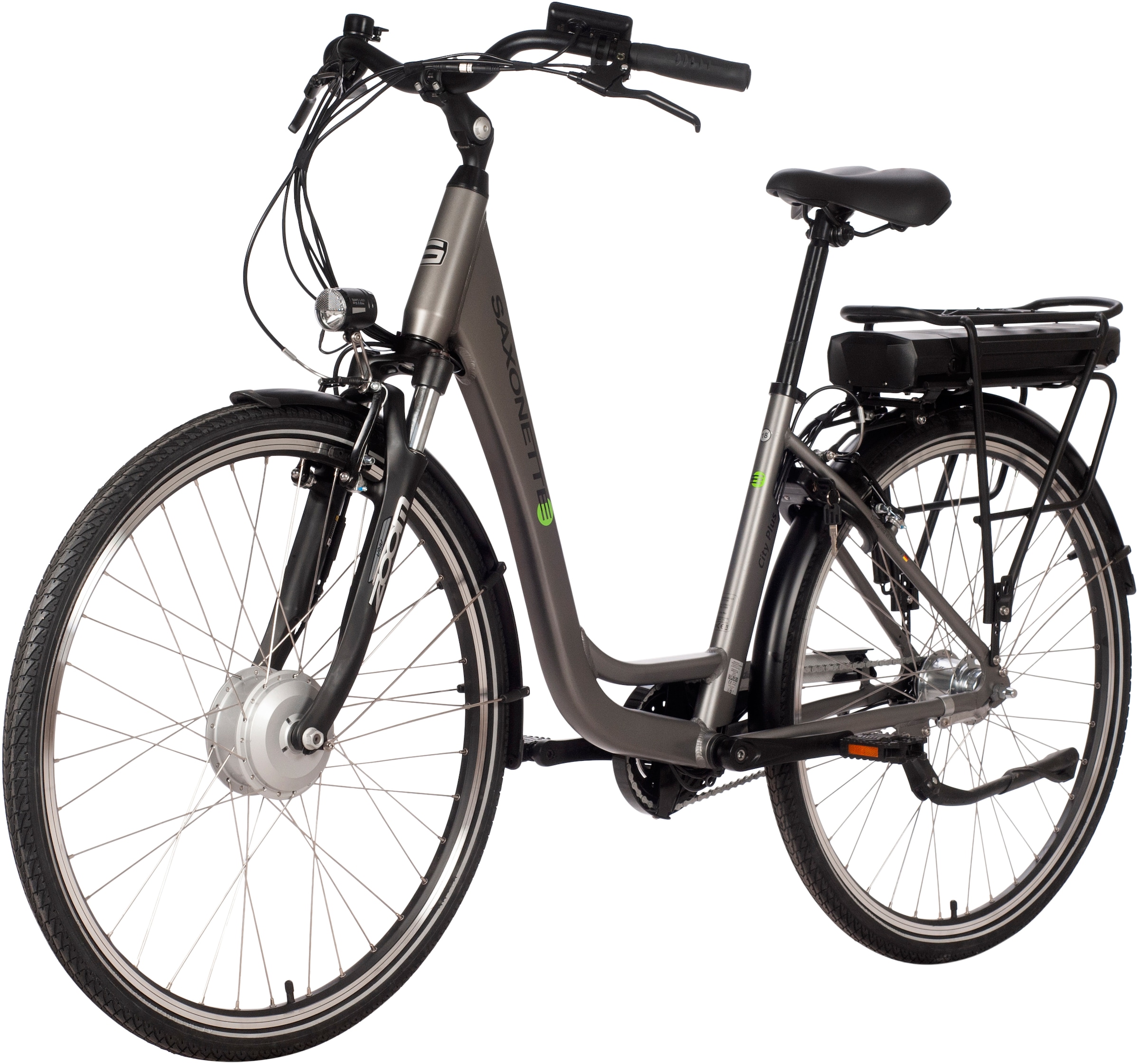 SAXONETTE E-Bike »City Plus«, 7 Gang, Frontmotor 250 W, (mit Akku-Ladegerät), E-Bike Citybike mit Rücktrittbremse, Pedelec