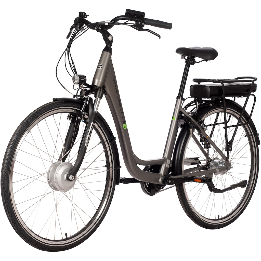 SAXONETTE E-Bike »City Plus«, 7 Gang, Frontmotor 250 W, (mit Akku-Ladegerät), E-Bike Citybike mit Rücktrittbremse