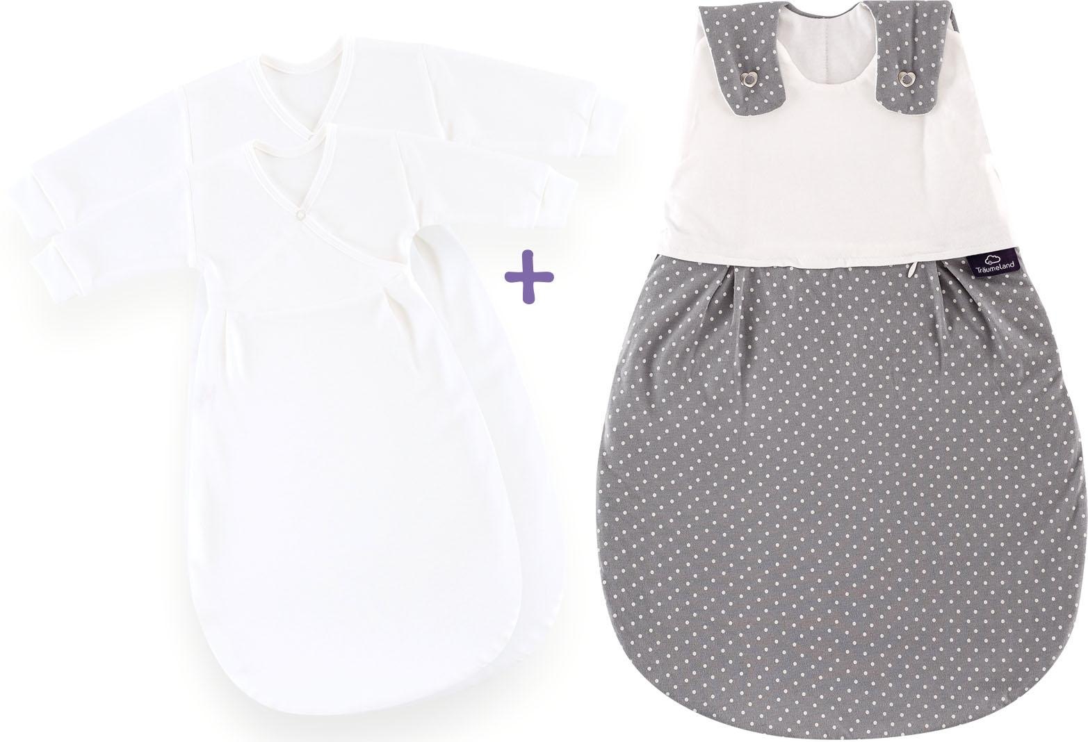 Träumeland Babyschlafsack "Set Pünktchen grau"