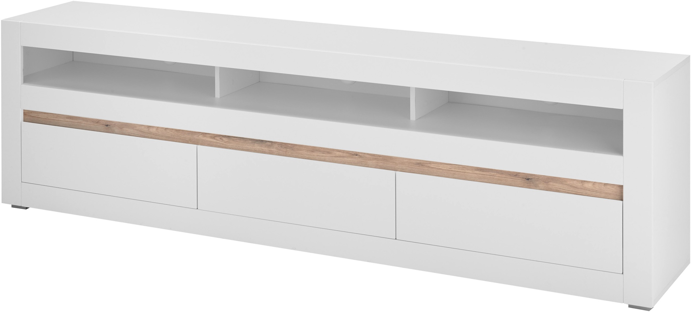 INOSIGN Lowboard »Chester, moderner TV-Unterschrank, Kommode mit Stauraum, Weiß Matt«, (1 St.), austauschbare Blende in Griffleiste, zeitloses Design, 217 cm breit