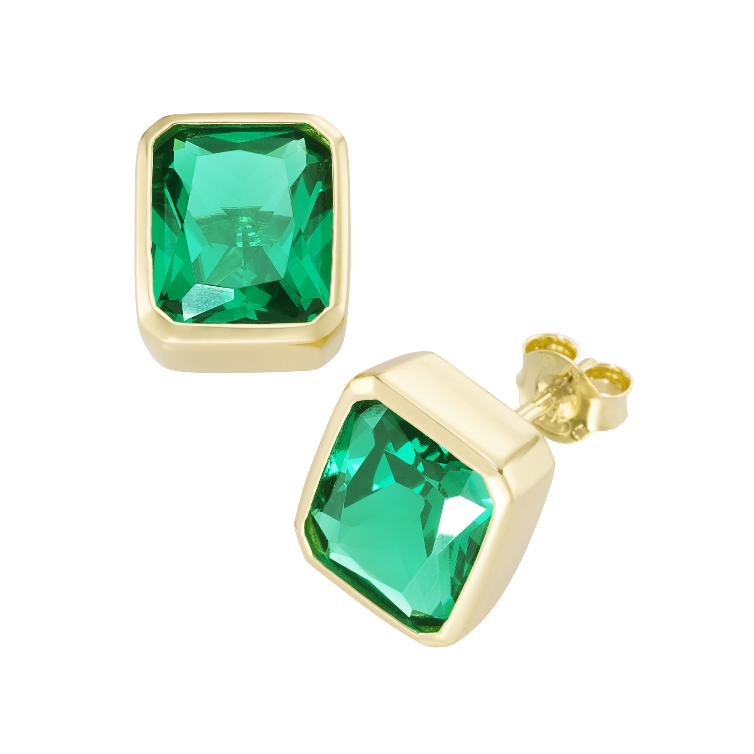 Paar Ohrstecker »mit grünen Kristallsteinen Silber 925«