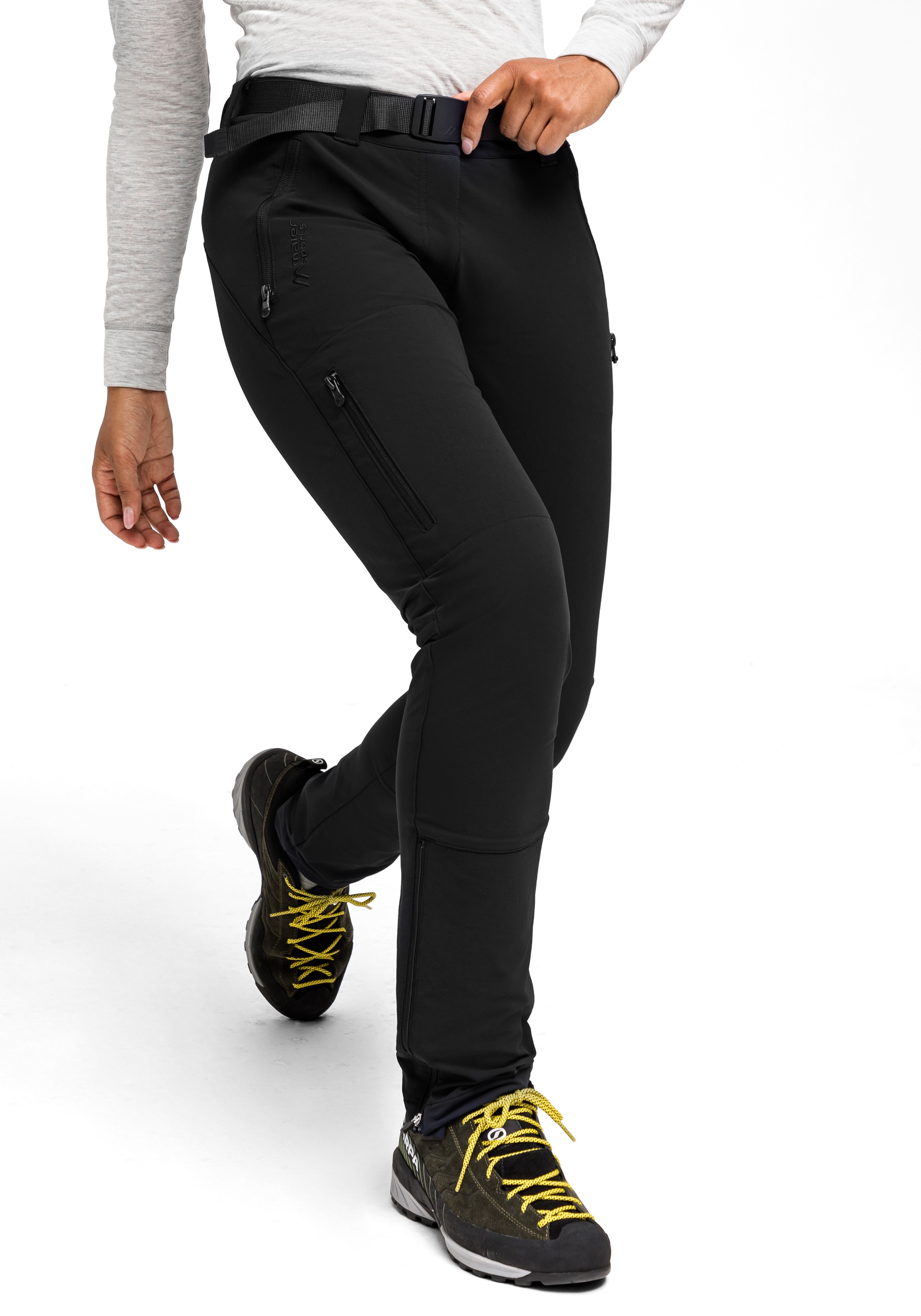 Maier Sports Pantalon de randonnée slim Lana pour femmes noir   40 3