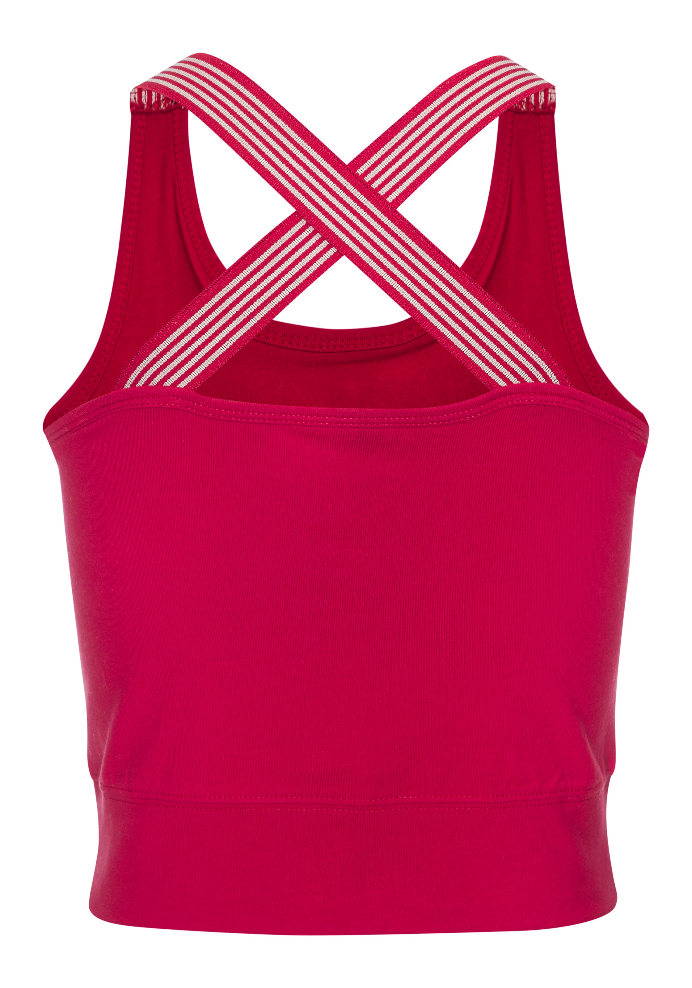 Crop-Top H.I.S, Damen, Gr. XL (48/50), rot, Single Jersey, Obermaterial: 95% Baumwolle, 5% Elasthan, unifarben, Tops 3