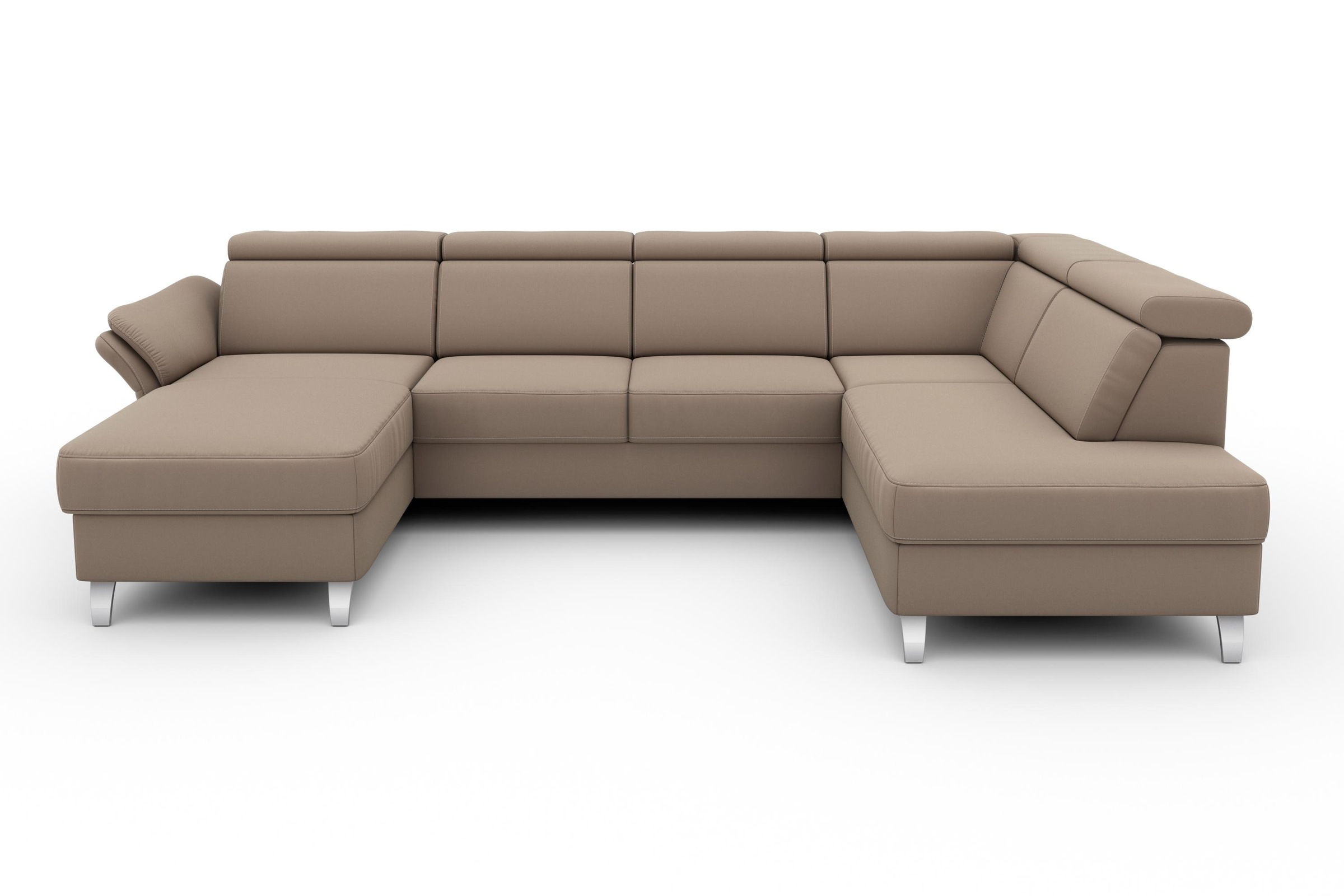 Wohnlandschaft SIT & MORE "Vincenzo U-Form", braun (macchiato), B:317cm H:84cm T:93cm, Sofas, Wohnlandschaft, inklusive Kopfteilverstellung, wahlweise mit Bettfunktion, Bettkasten 7