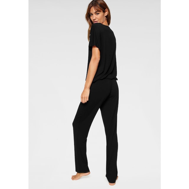 LASCANA Pyjama, (2 tlg., 1 Stück), mit Spitze und Saumbändchen online  kaufen | BAUR