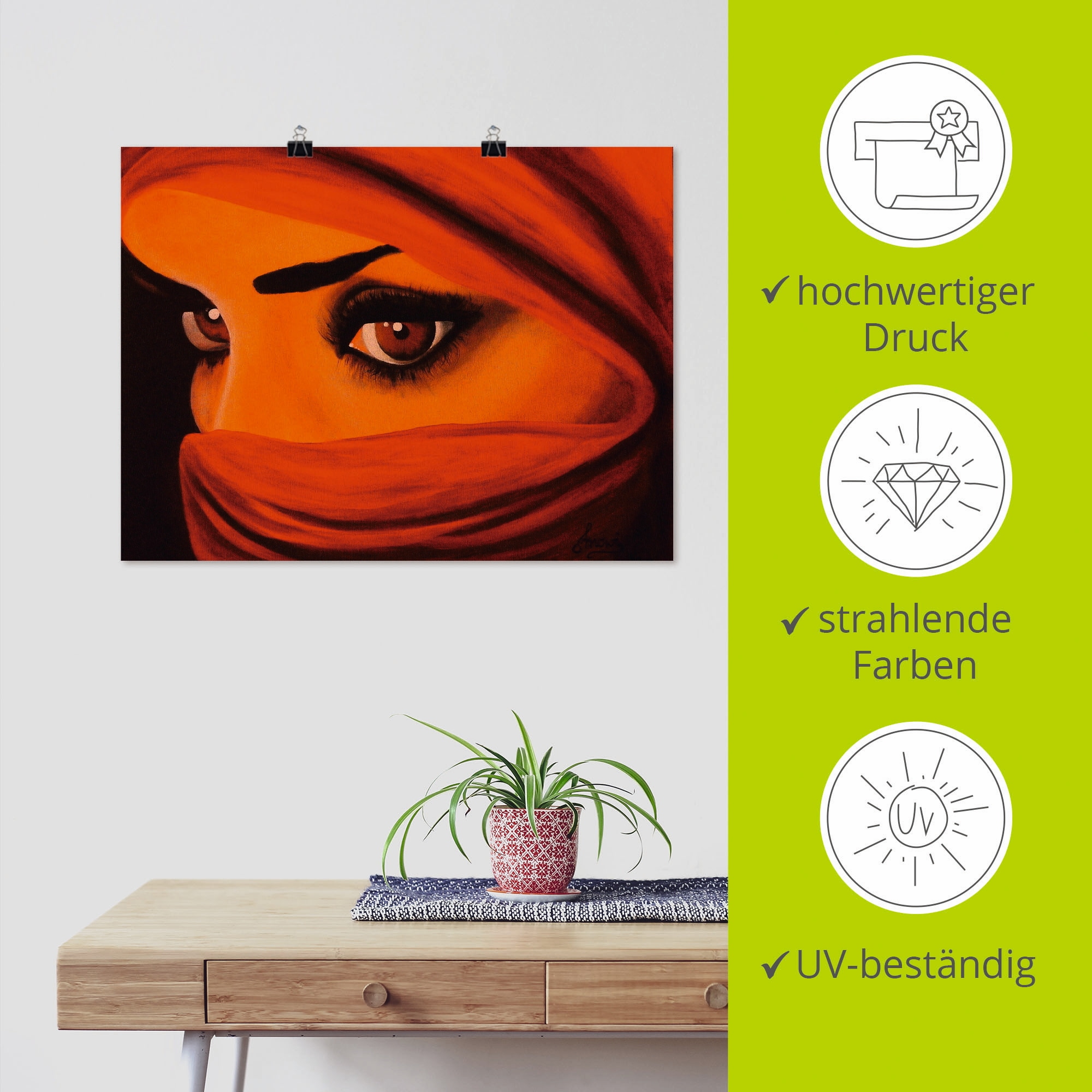 Artland Wandbild »Tuareg-Die von Gott Verlassene« Frau 1 Stk. tlg. als Leinwandbild, Poster in verschied. Größen
