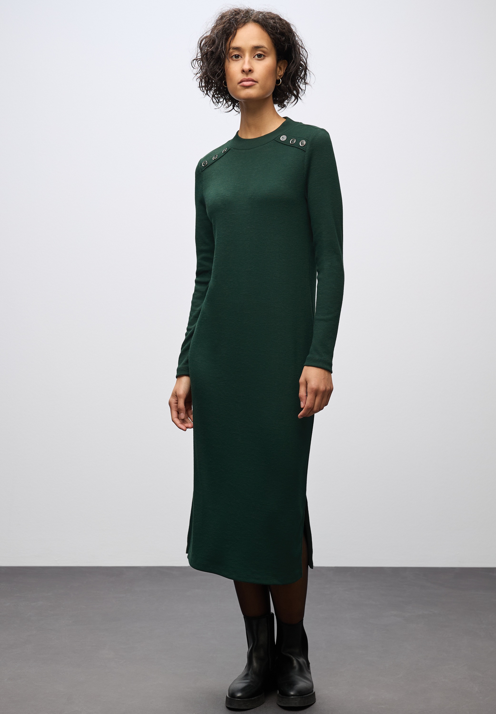 STREET ONE Midikleid Ohne Taschen in Unifarbe günstig online kaufen