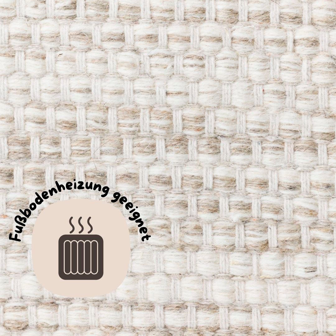 Wollteppich OTTO HOME "Wolltraum Passion", beige (natur, grau), B:60cm H:10mm L:90cm, Baumwolle, Wolle, Teppiche, Wendeteppich, handgewebt, melierte Optik, reine Wolle, auch als Läufer 3
