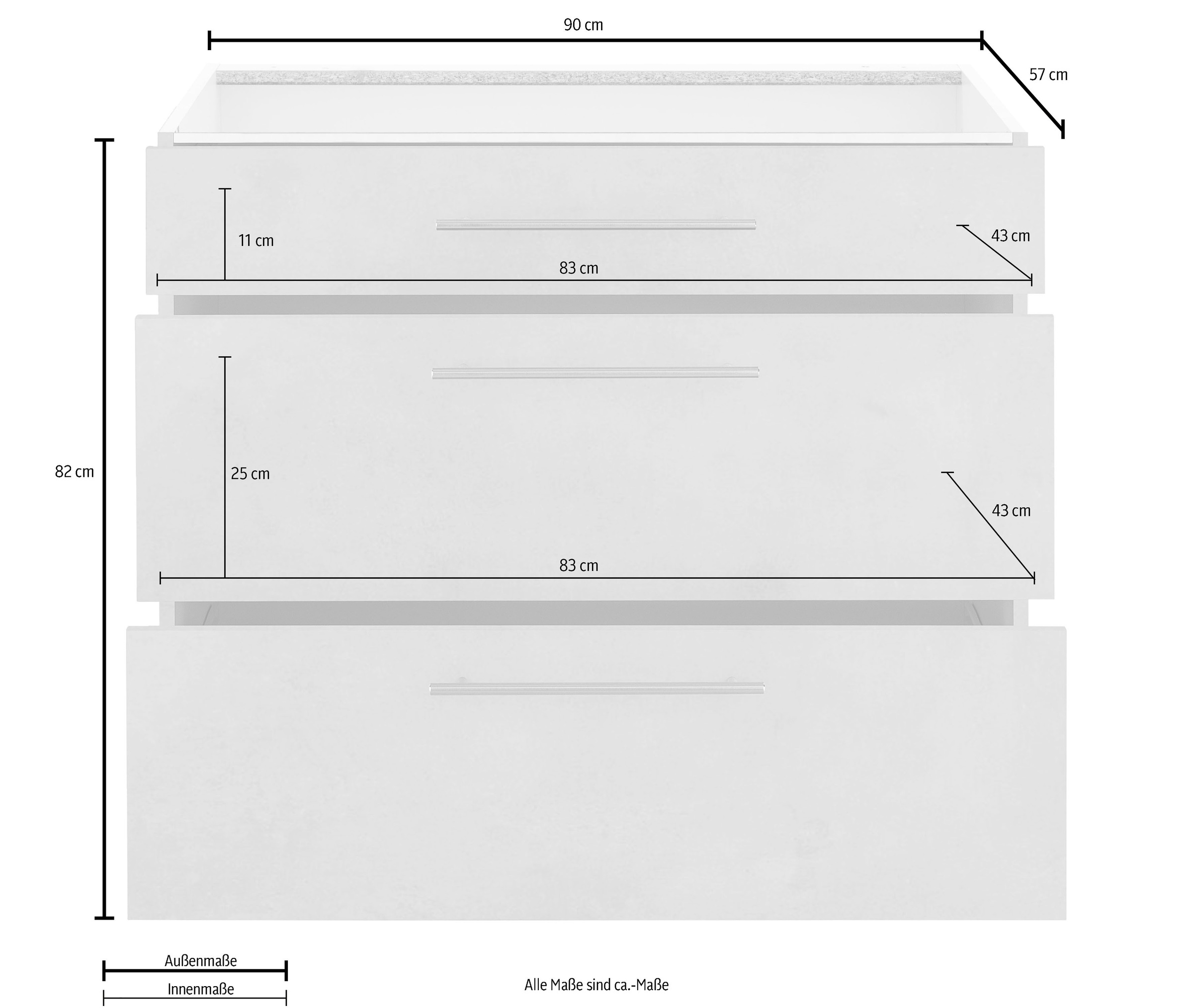 wiho Küchen Unterschrank »Flexi2«, Breite 90 cm | BAUR | Unterschränke