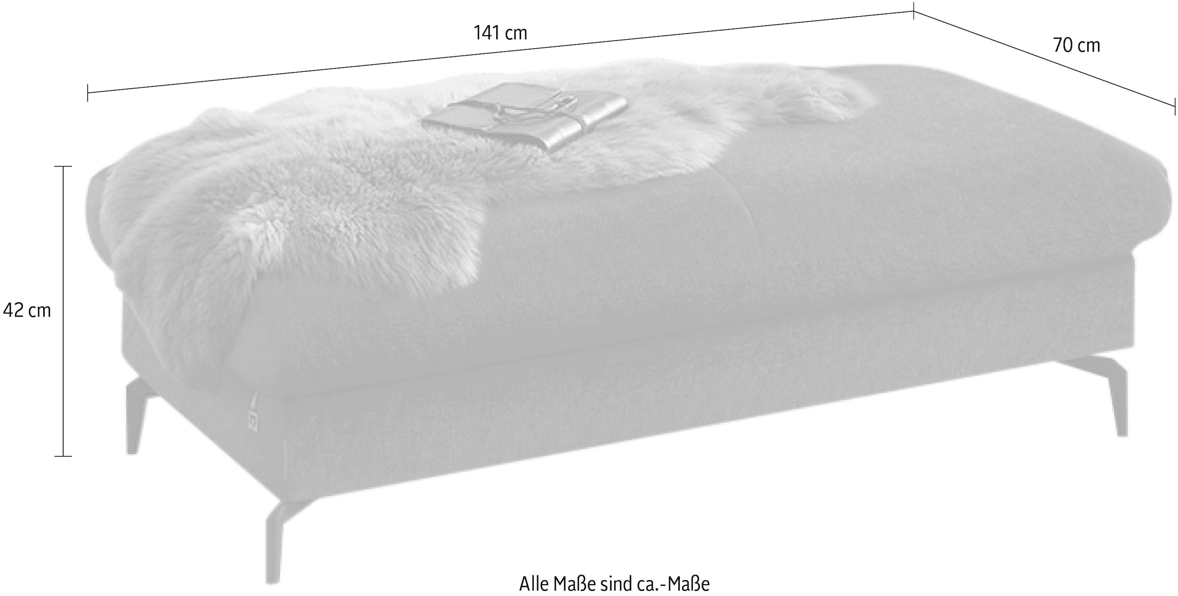 W.SCHILLIG Polsterhocker »piedroo« Füße in Bronze pulverbeschrichtet