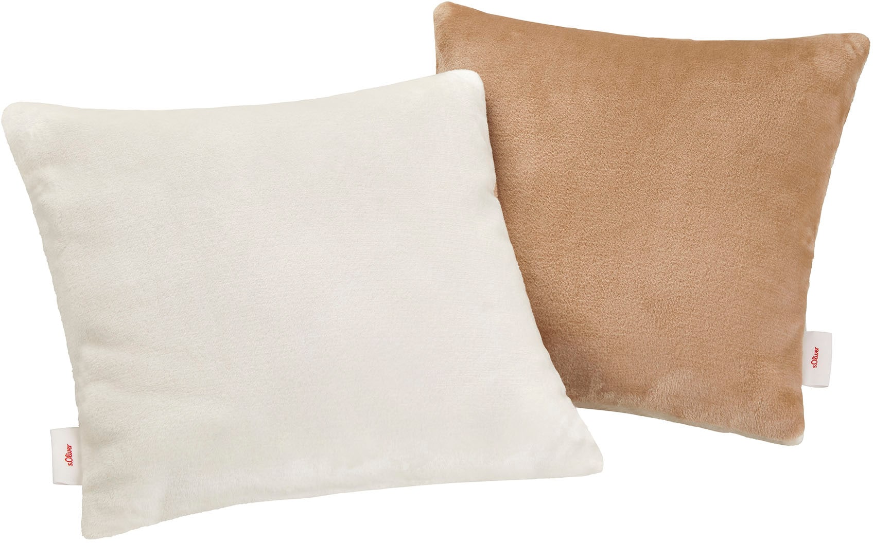 s.Oliver "double soft Kissen s.Oliver" Kissenhüllen ohne Füllung, 2 Stück, mit samtig weicher Oberfläche