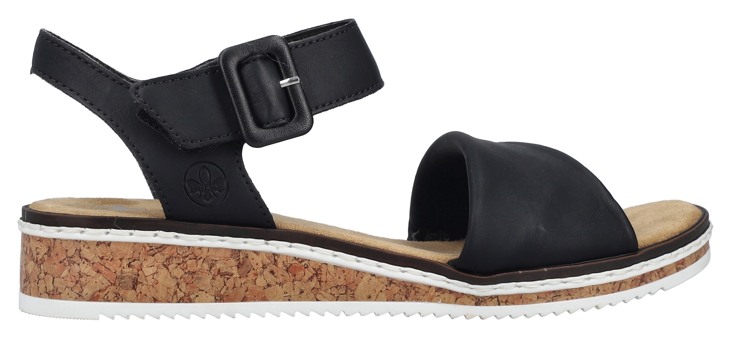 Rieker Sandalette, Keilsandale, Sommerschuh, Urlaubsschuh mit Klettriemchen