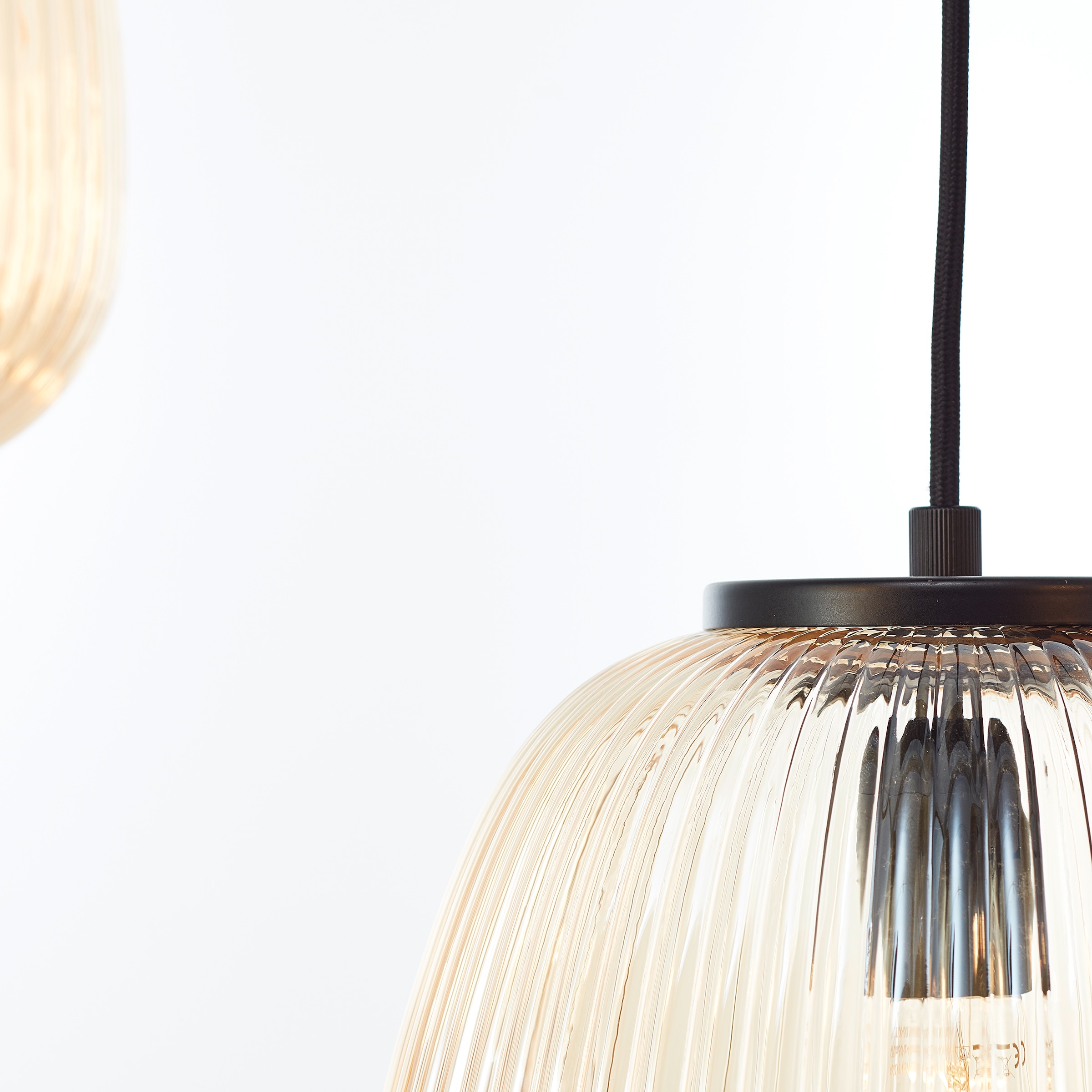Brilliant Pendelleuchte »Kaizen«, 5 flammig, Leuchtmittel E27 | ohne Leuchtmittel, 150 x 125 x 48 cm, 5 x E27, kürzbar, Riffelglas