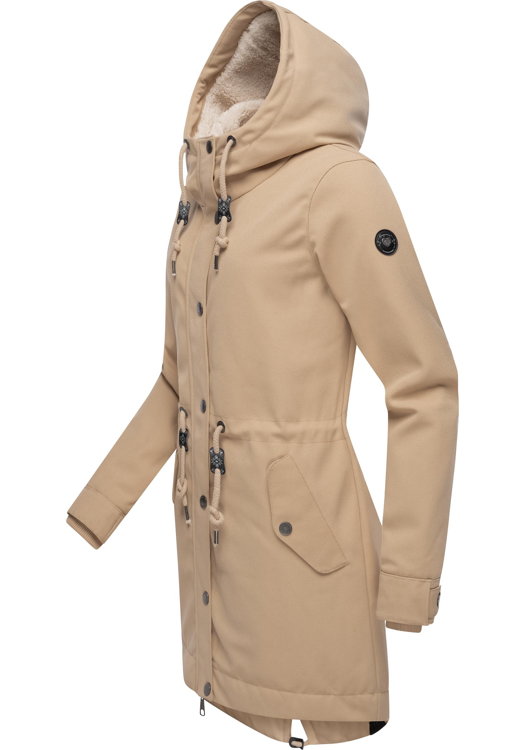 Ragwear Kurzmantel »Canny Canvas«, Wasserdichter Damen Wintermantel mit Kapuze