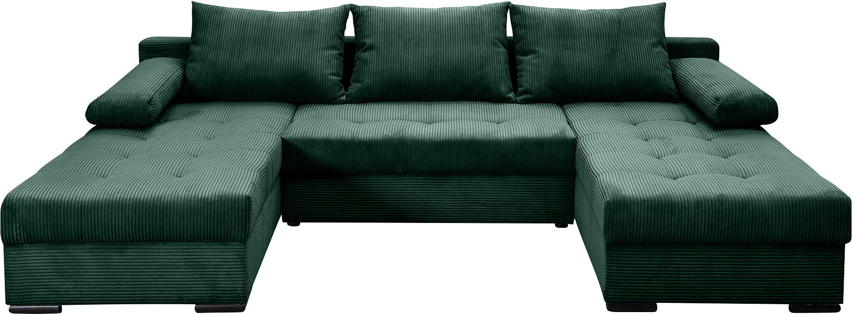 COLLECTION AB Wohnlandschaft »Josy, U-Form, Schlafsofa mit Bettkasten«, (Cord-/Mix), flexible Recamiere, Breite: 269cm, inklusive Rückenkissen, Cord