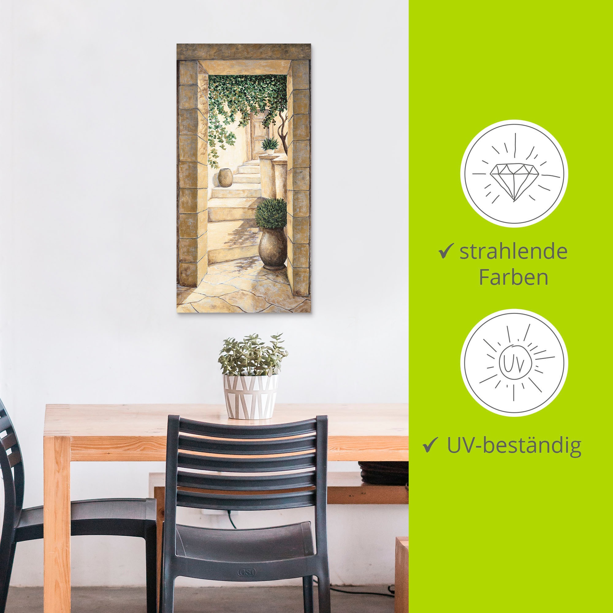 Artland Wandbild »Eingang - Fresco«, Fenster & Türen, (1 St.), als Alubild, Outdoorbild, Leinwandbild, Poster, Wandaufkleber
