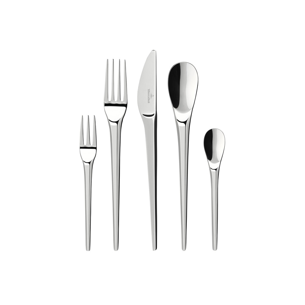 Villeroy & Boch Besteck-Set "Tafelbesteck NewMoon 180er Set silber" Spülmaschinenfest
