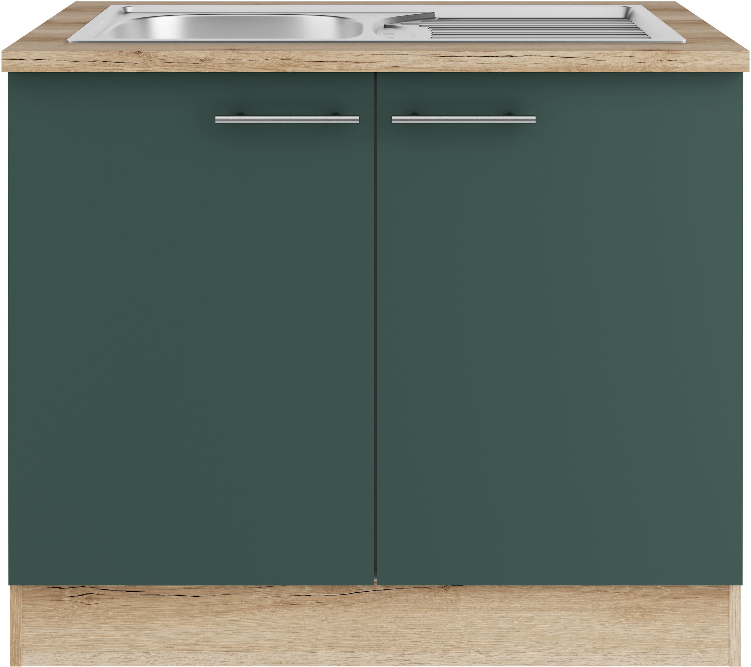 OPTIFIT Spülenschrank "Bella", Breite 100 cm, mit Edelstahl-Einbauspüle günstig online kaufen