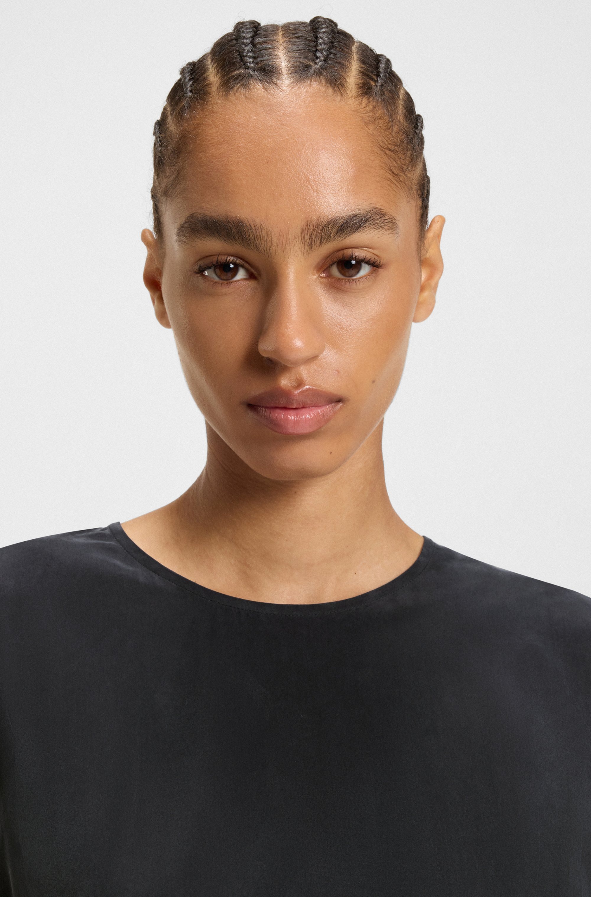 BOSS ORANGE Shirtbluse "Irnette Premium Damenmode" mit Ärmelaufschlag günstig online kaufen