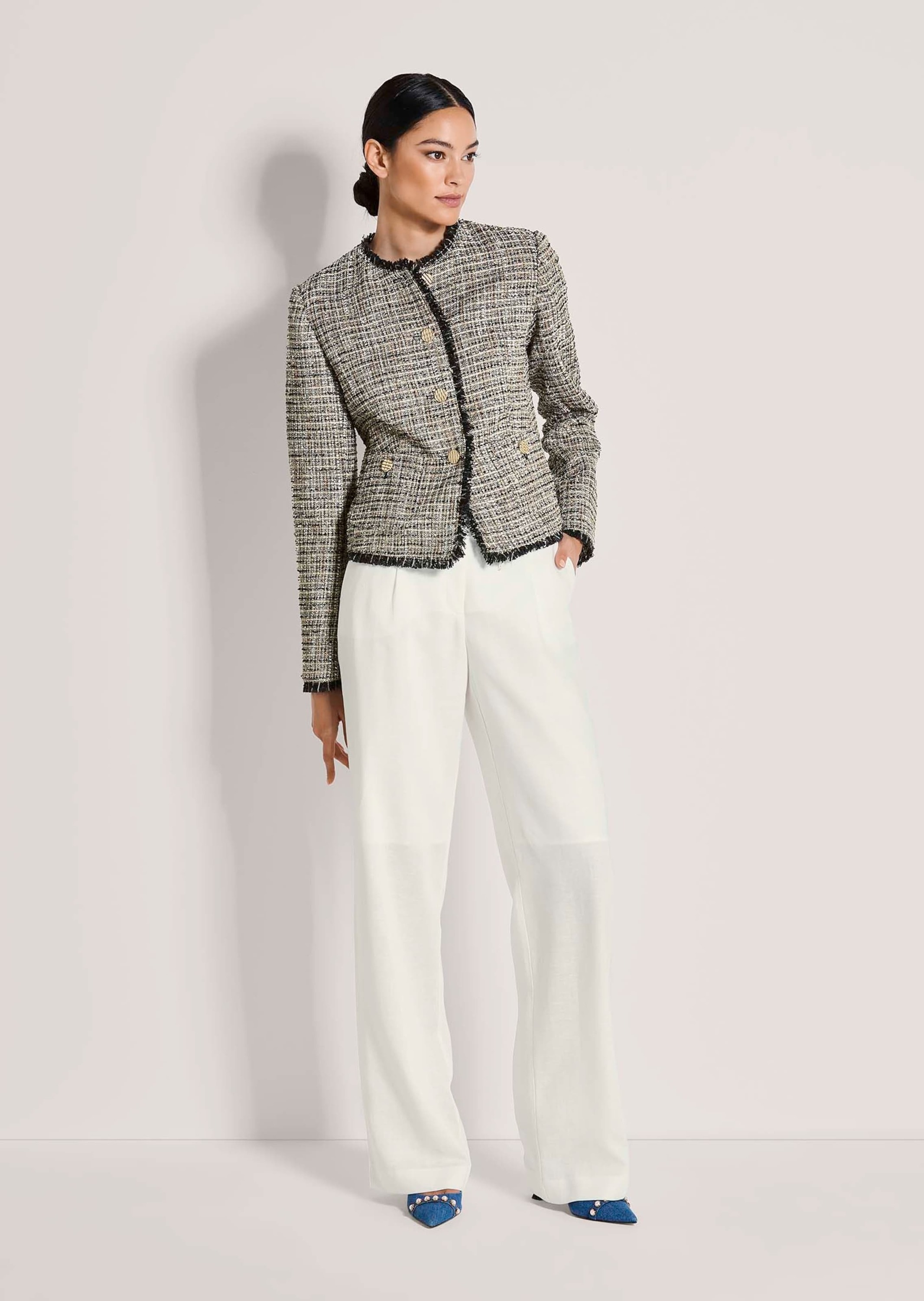 MADELEINE Jackenblazer "Blazer Tweed-Blazer mit Fransendetails" Tweed Blaze günstig online kaufen