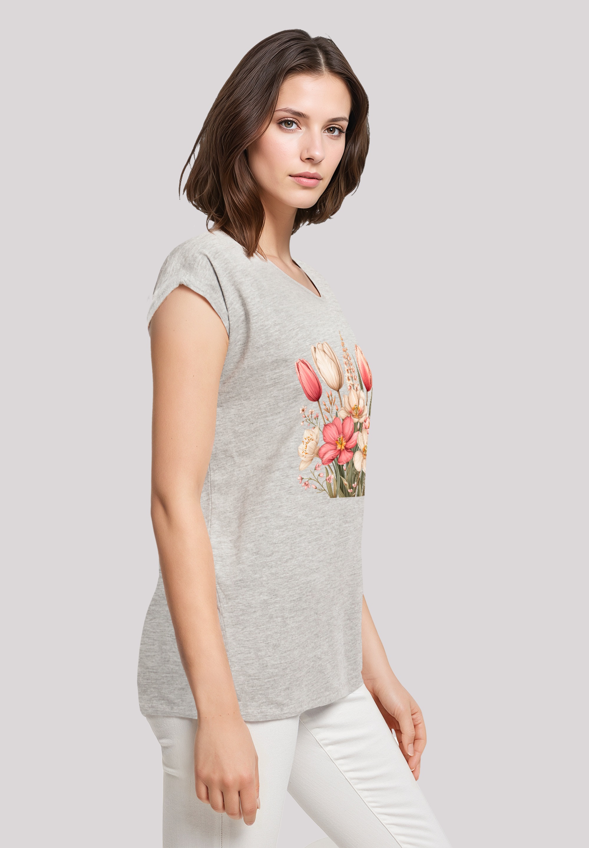 F4NT4STIC T-Shirt »Rosa weißer Frühlingsblumenstrauß«, Premium Qualität