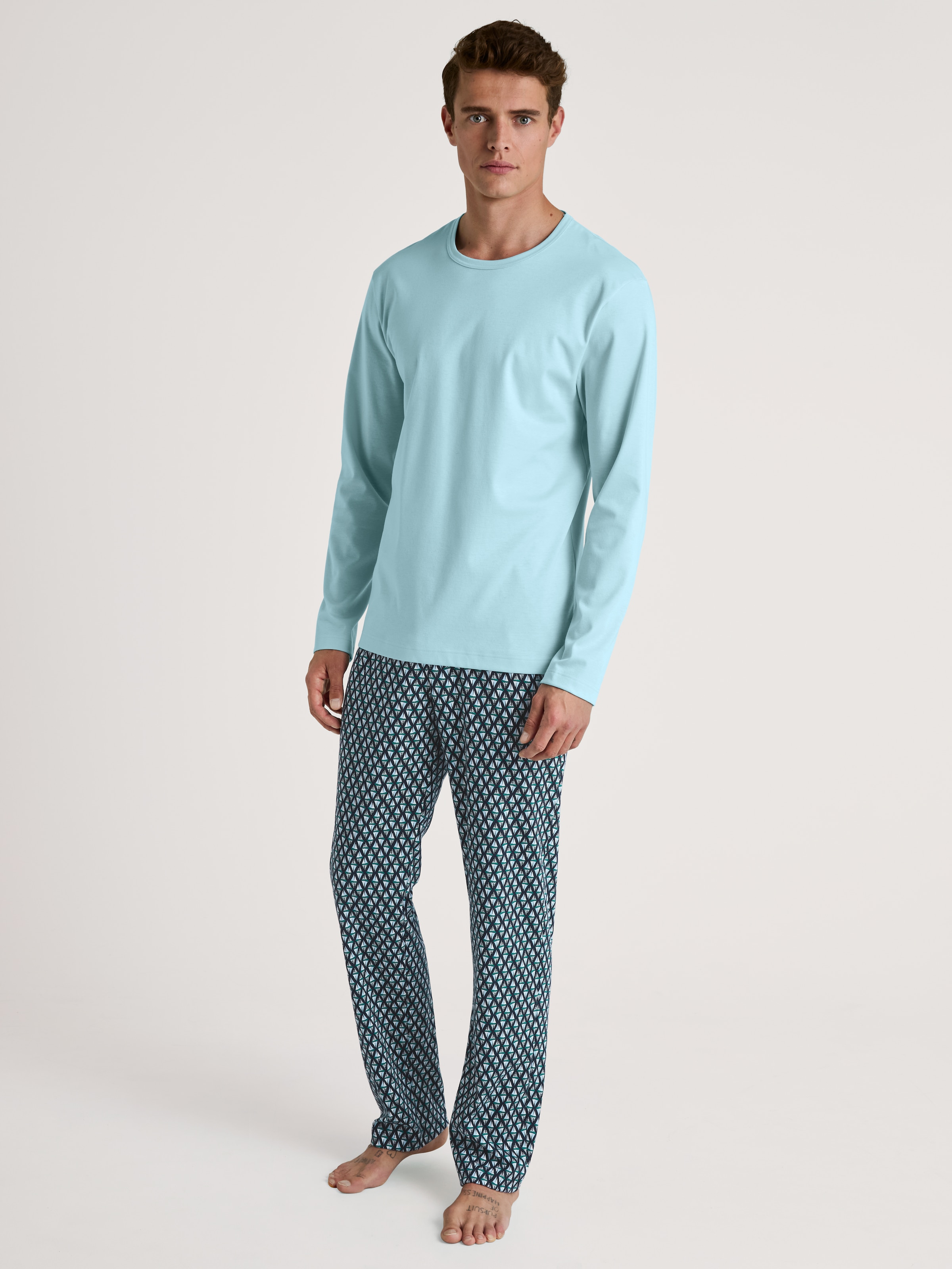 CALIDA Schlafanzug "Relax Streamline 2" 2 Stk. tlg., Langarm-Shirt mit eing günstig online kaufen