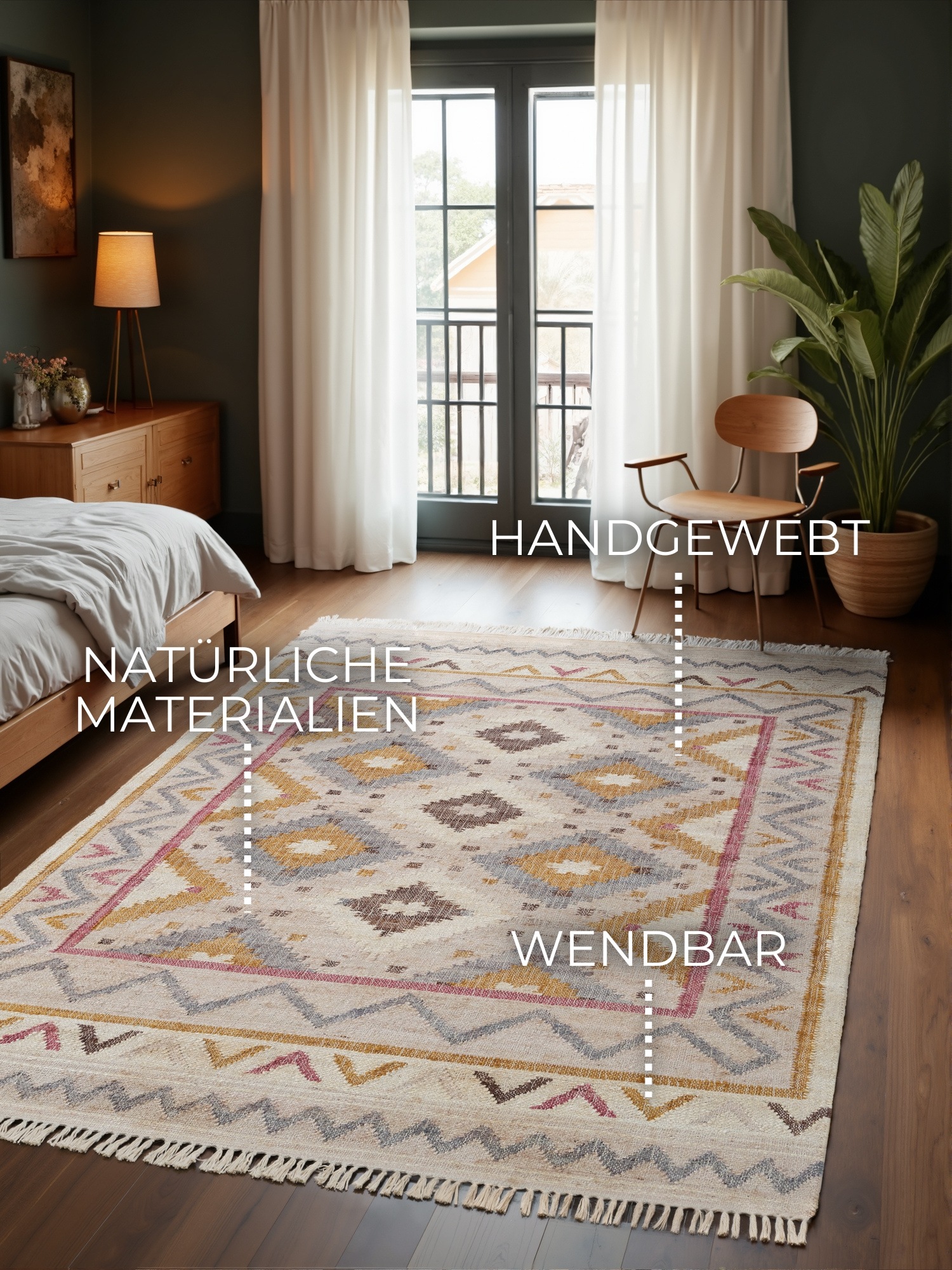 ELLE DECORATION Teppich "Kelim Imani" rechteckig 3 mm Höhe Jute, Baumwolle, günstig online kaufen
