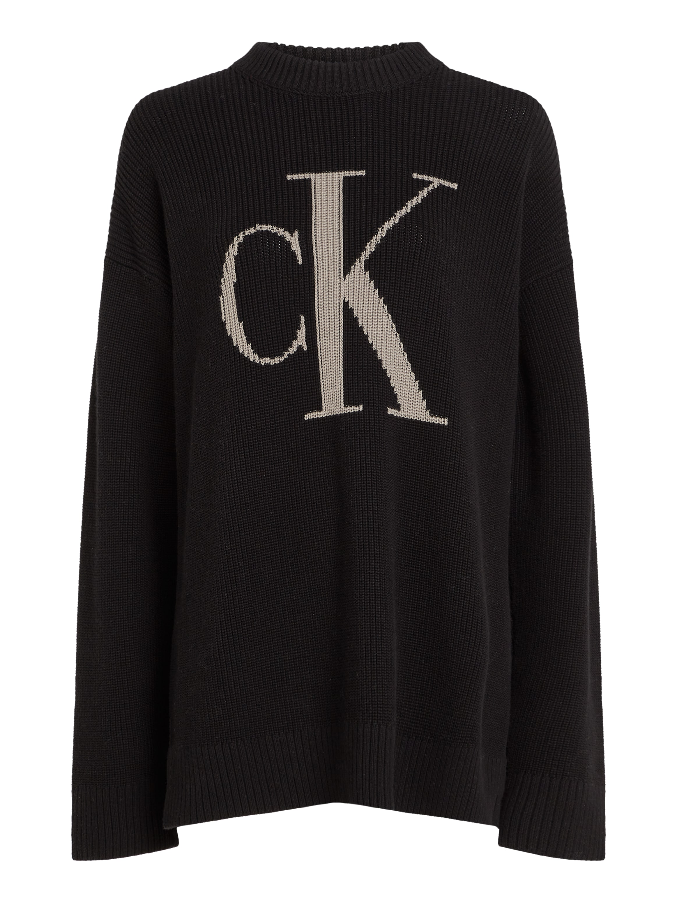 Calvin Klein Jeans Strickpullover "CK INTARSIA HIGH NECK SWEATER", mit Logo günstig online kaufen