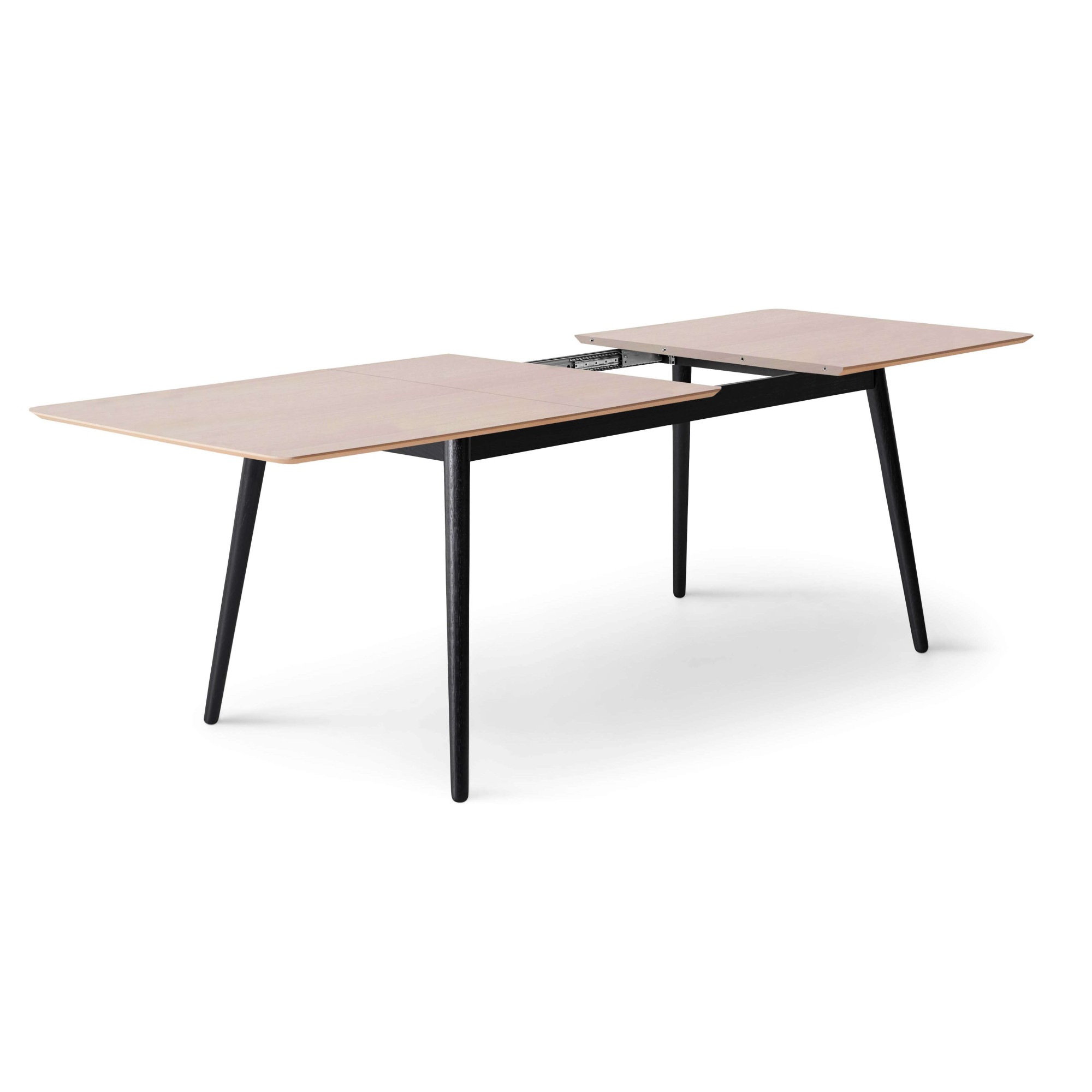 Hammel Furniture Esstisch »Meza Designtisch mit Auszugsfunktion und 2 Einlegeplatten«, abgerundete Tischplatte MDF, Massivholzgestell, in zwei Breite