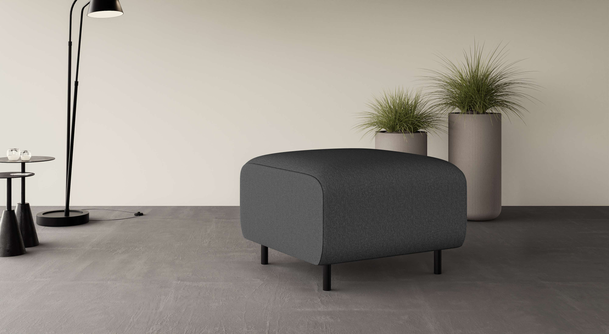 OTTO home Polsterhocker "ARROS klein mit Wellenunterfederung, Maße B/T/H: 70/70/46 cm" passend zur Serie, in hochwertiger Verarbeitung