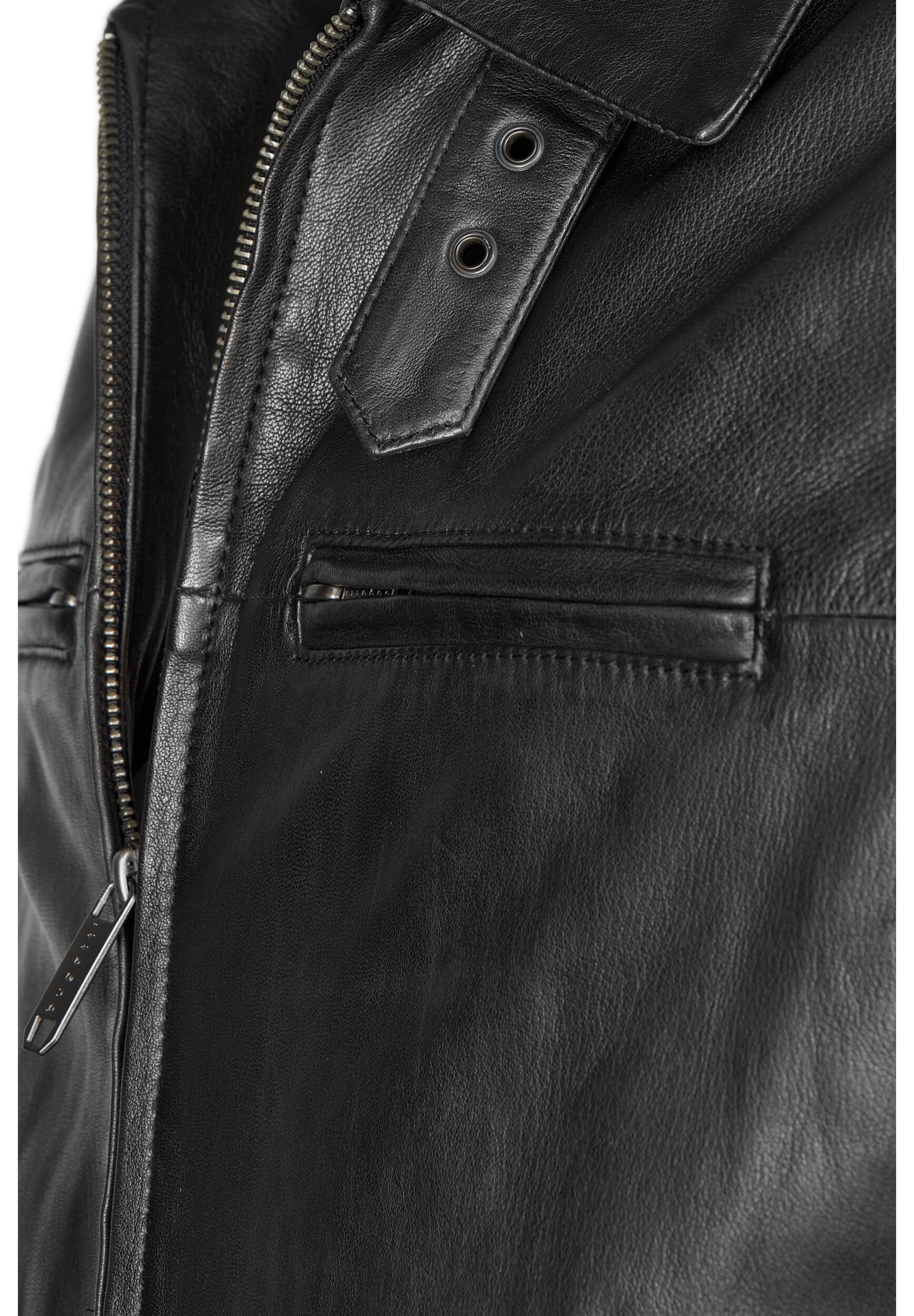 bugatti Lederjacke »BUCASIMIRO« ohne Kapuze aus weichem Leder