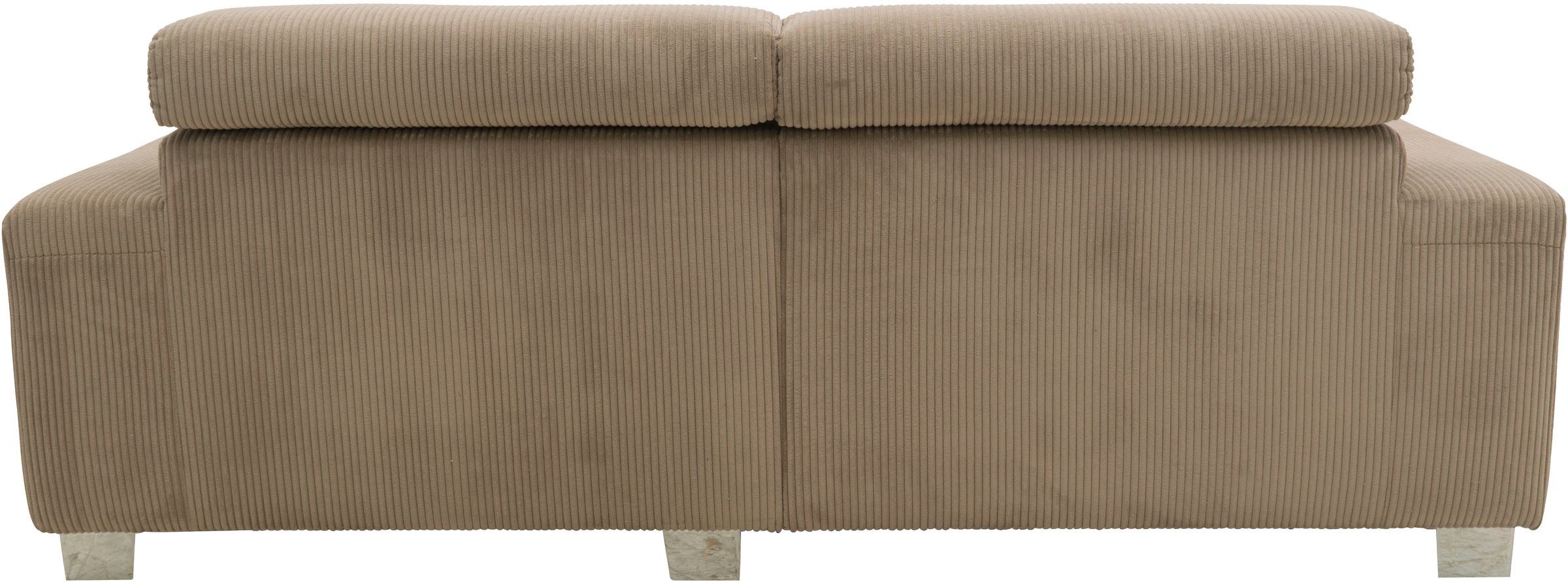 DOMO collection Ecksofa »100030 inkl. Kopfteilverstellung, guter Sitzkomfort, Cordbezug, L-Form«, mit komfortabler Wellenunterfederung, ideal für kleine Räume