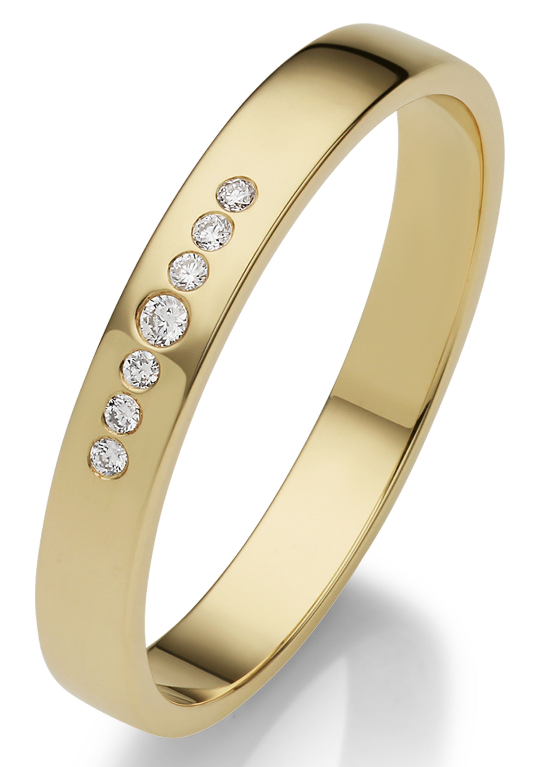 Firetti Trauring »Schmuck Geschenk Gold 375 Hochzeit Ehering "LIEBE"«, Made in Germany, wahlweise mit oder ohne Brillanten