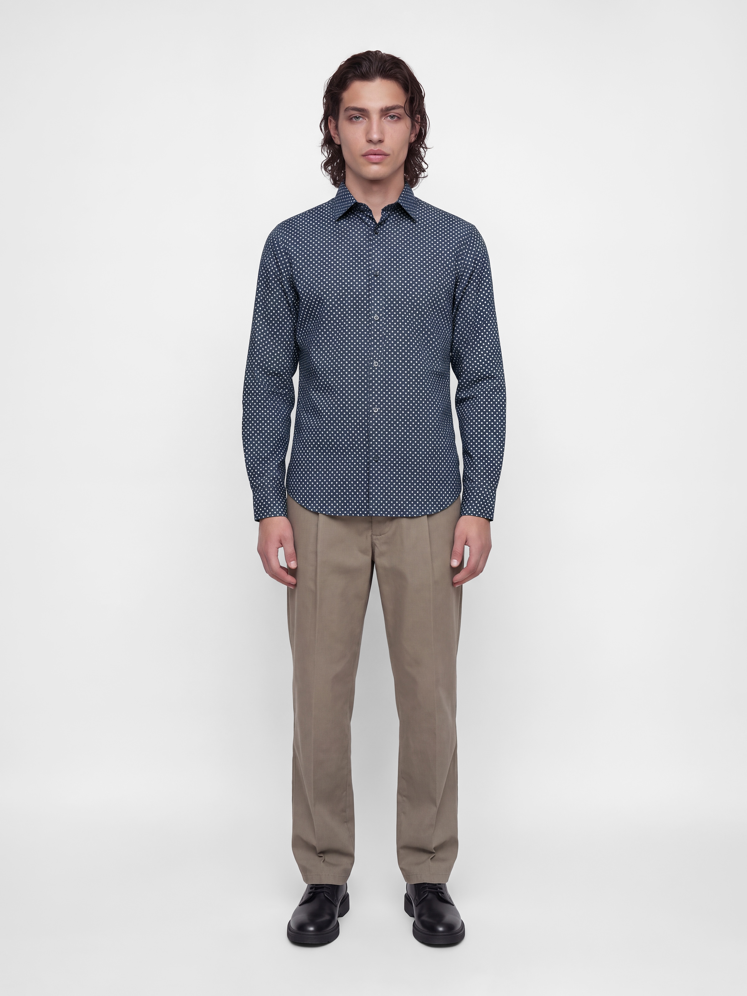 Jack & Jones Langarmhemd »JJMATHEO DETAIL PRINT SHIRT L/S« Baumwollmischung, slim fit