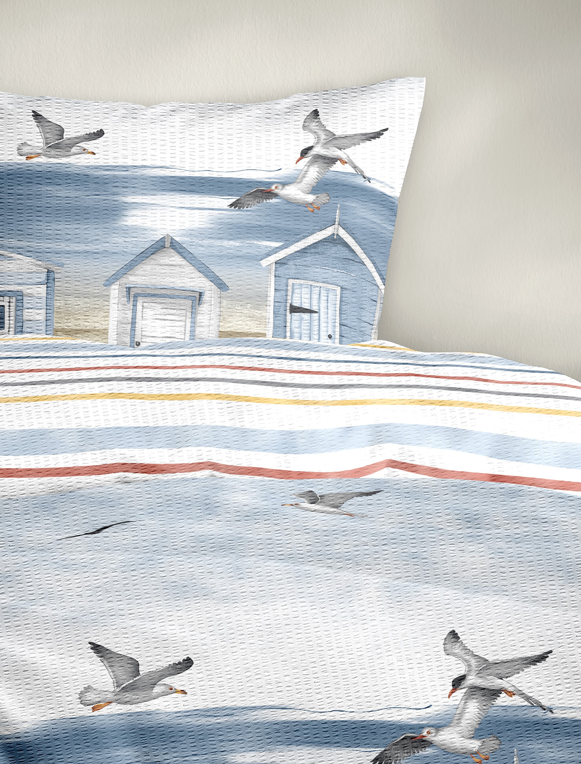 Thumbnail - BIERBAUM Bettwäsche "Bettwäsche 4083" 2 Seersucker, 100 % Baumwolle, pflegeleicht, bügelfrei, kühlend