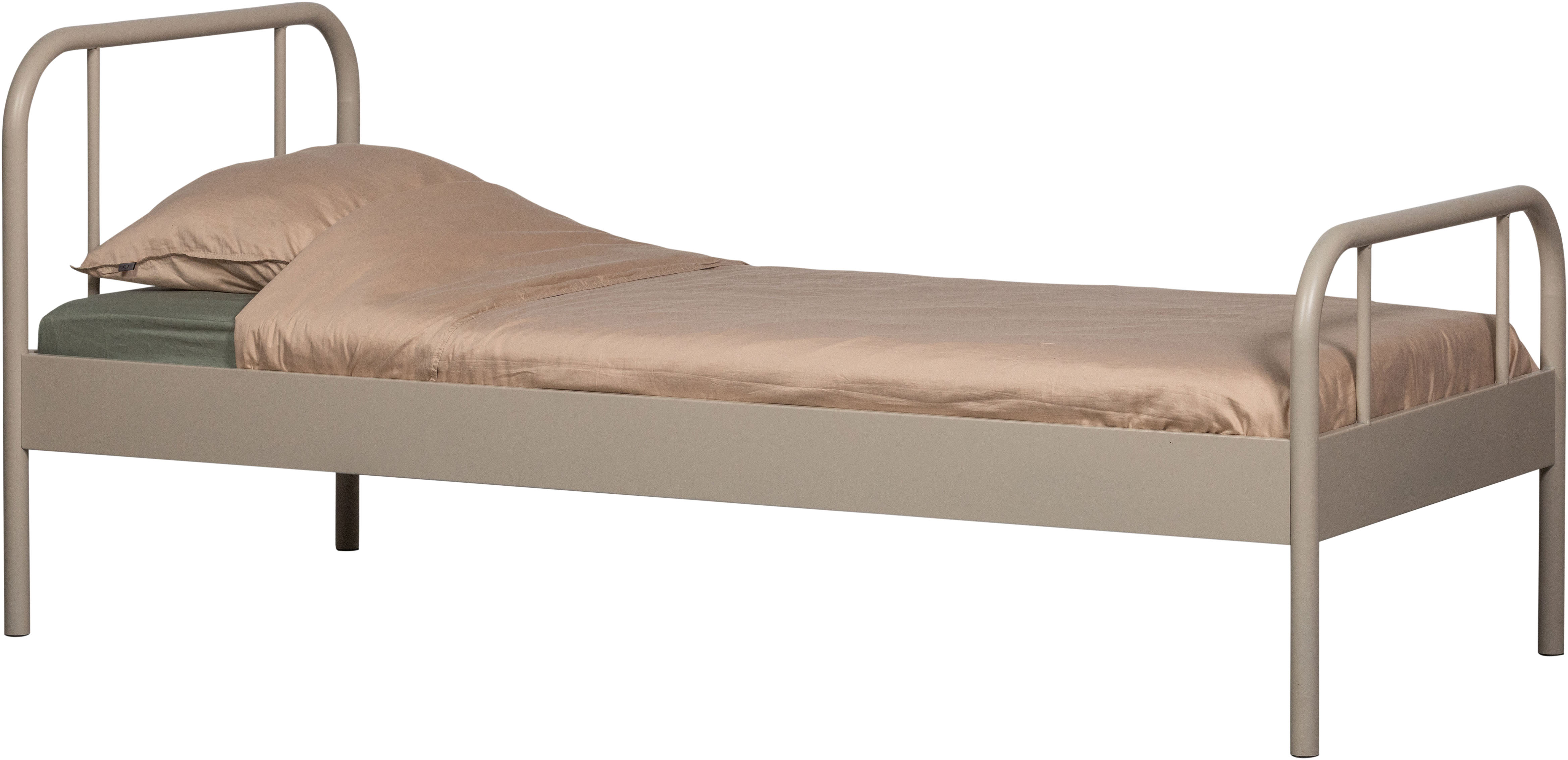 WOOOD Bettgestell "Mata Stahlrahmen pulverbeschichtet, H 90 x B 208 x T 95 cm" Matratzenmaß 90x200 cm, einfach zu montierbar, Pfleiglicht