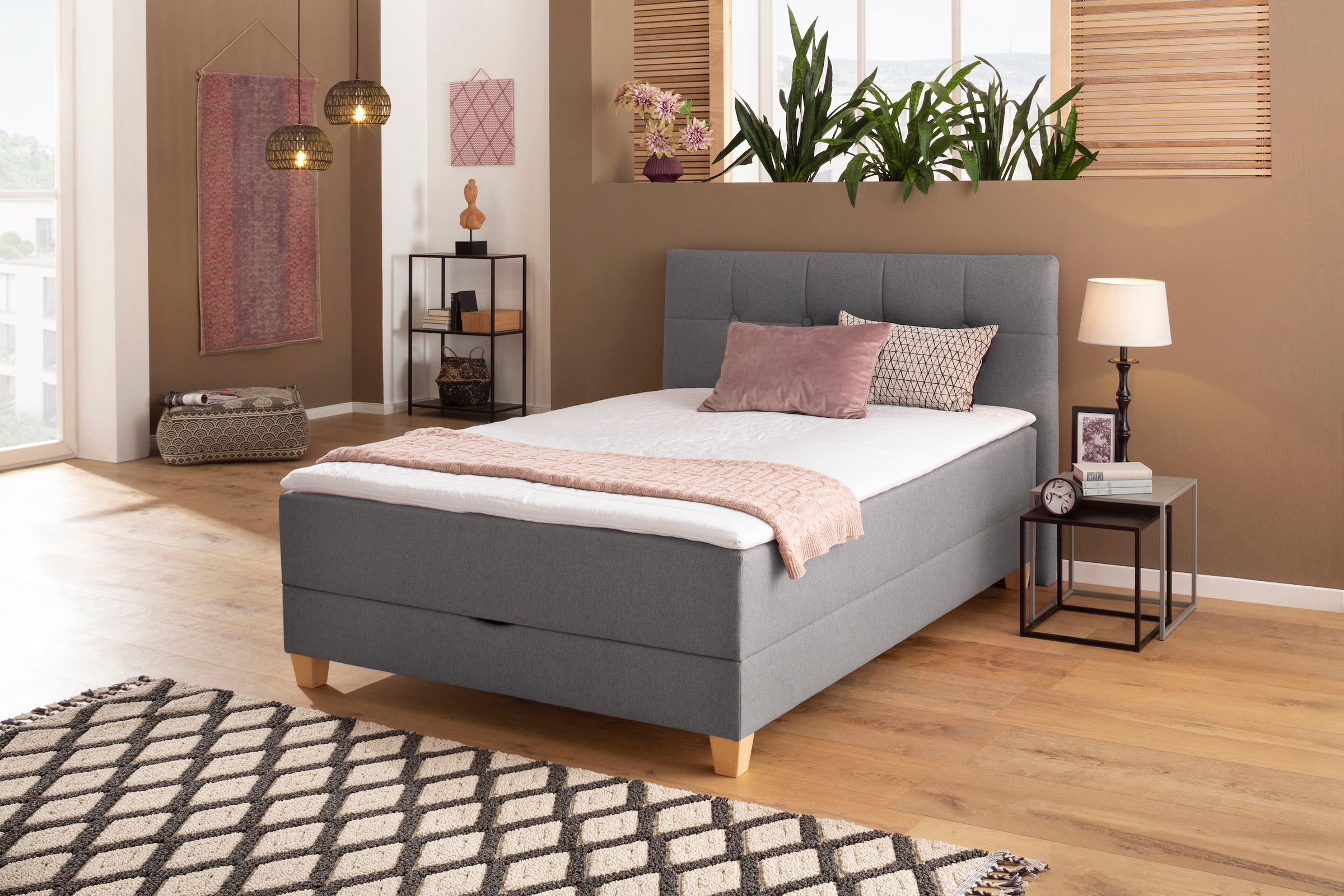Home affaire Boxbett »Lonrai«, in H2,H3 & H4 und XXL - Überlänge 220cm wählbar, inkl. Topper