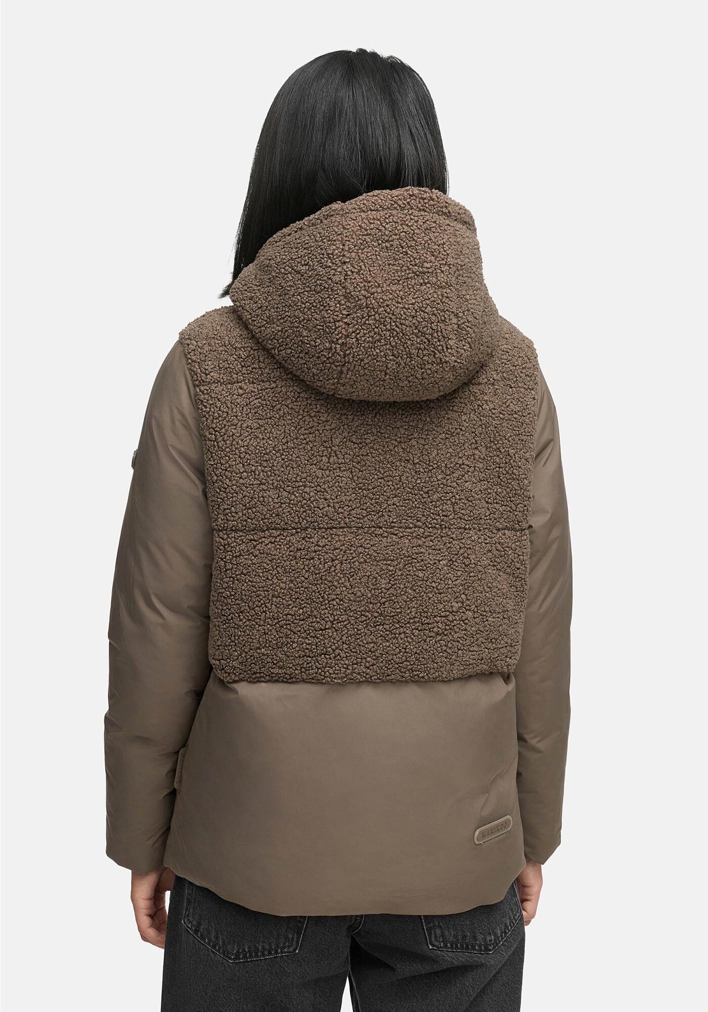 Marikoo Winterjacke »Sheeta«, Kombination aus Teddyfleece und glattem Material