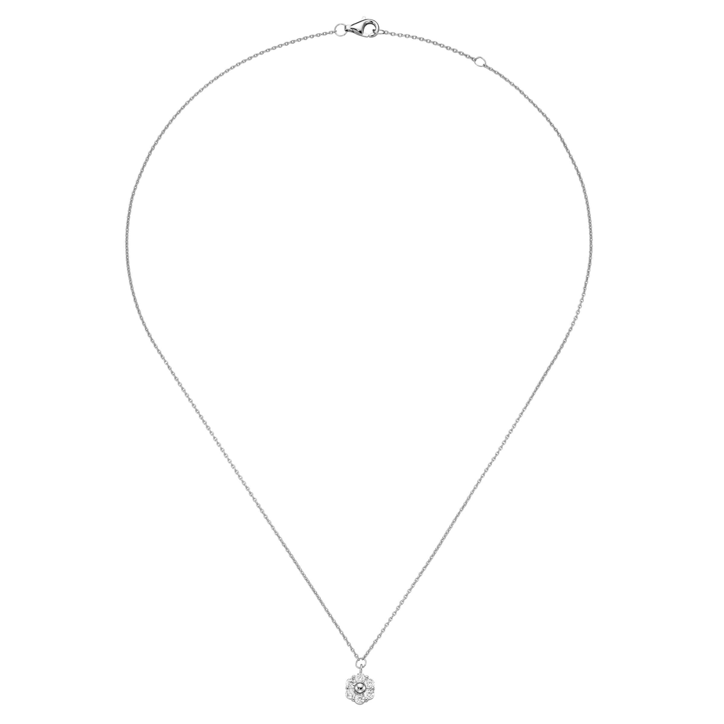 Firetti Kette mit Anhänger »Schmuck Geschenk Silber 925 Ankerkette Anhänger Blume Blüte« mit Zirkonia (synth.)