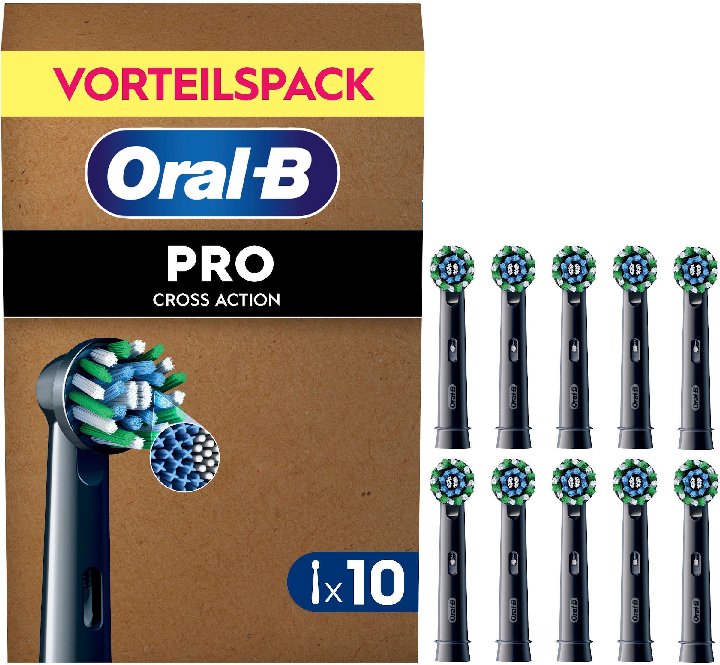 Oral-B Aufsteckbürsten »Pro CrossAction« X-förmige Borsten