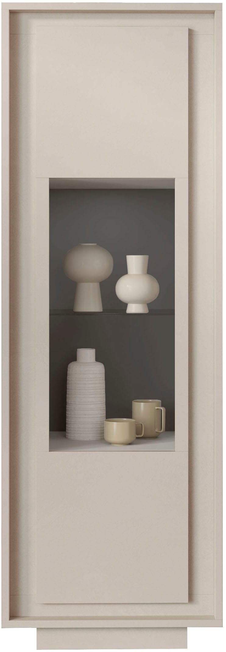 Home affaire Vitrine "Sky, B/H 67/197 cm, Vitrinenschrank/Standvitrine/Glasvitrine, 1 Tür" Softclosing, Korpus & Front 22 mm stark, Rahmen-Optik