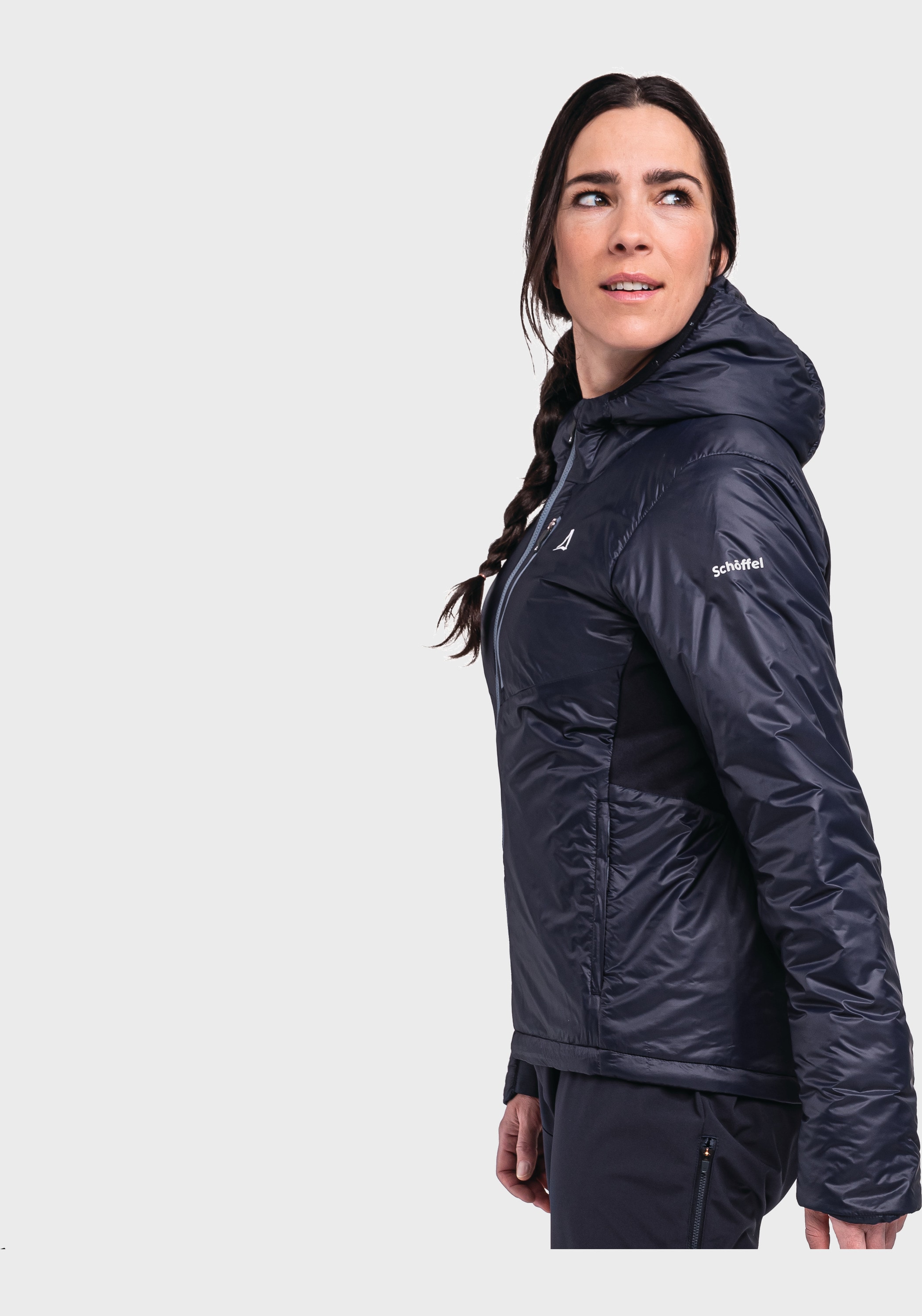 Schöffel Outdoorjacke »Ins Hybrid Black Raven L«, mit Kapuze