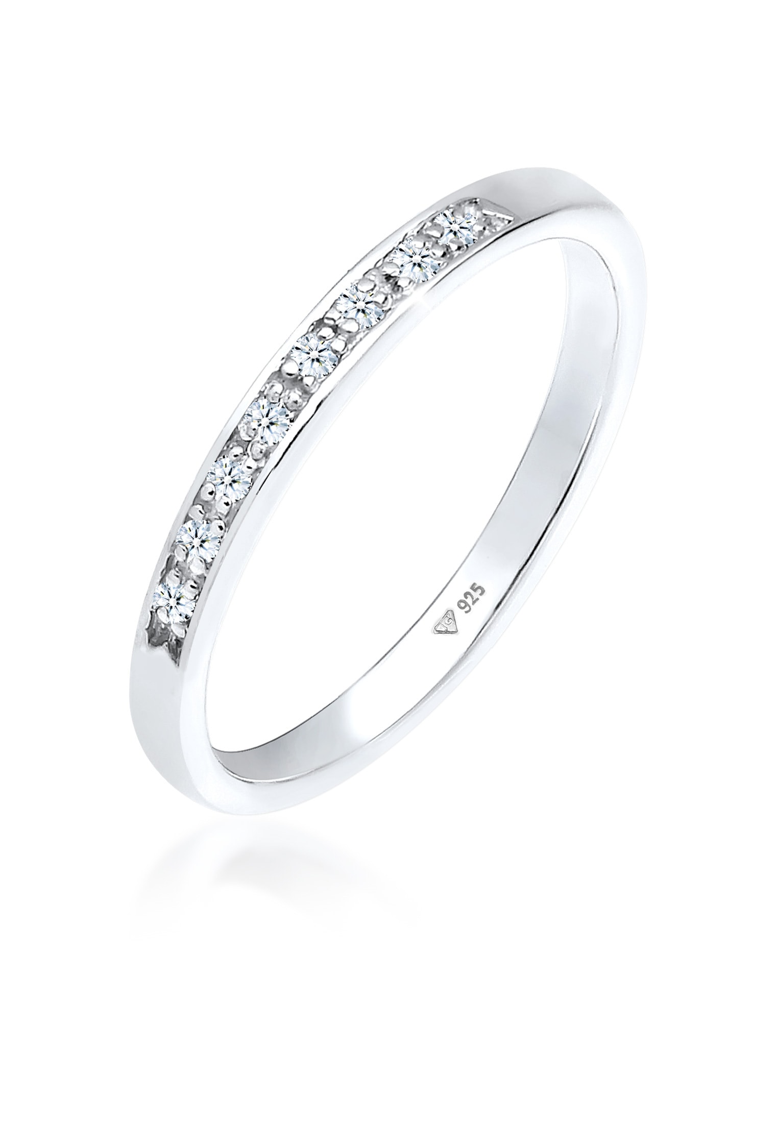 ELLI DIAMONDS Damen Verlobungsring "Ring Diamant (0.04 ct) Verlobung Beisteckring Silber", 56, Silber 925 (Sterlingsilber), weiß, Silber 925
