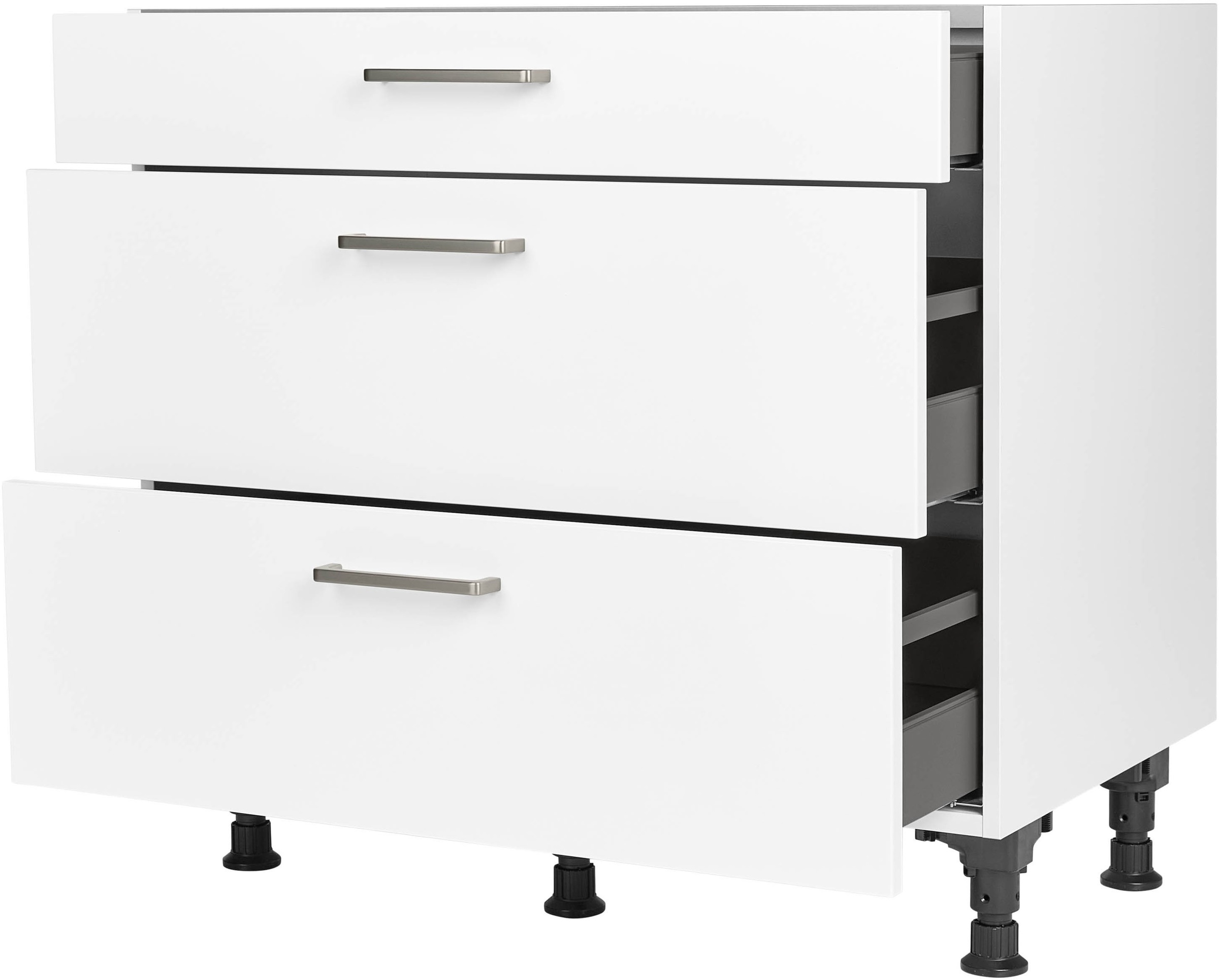 nobilia® Unterschrank »"Touch", vormontiert, mit höhenverstellbaren Sockelfüßen, in den«, Breiten 30, 45, 60 und 90 cm, mit Schubkasten und Auszügen