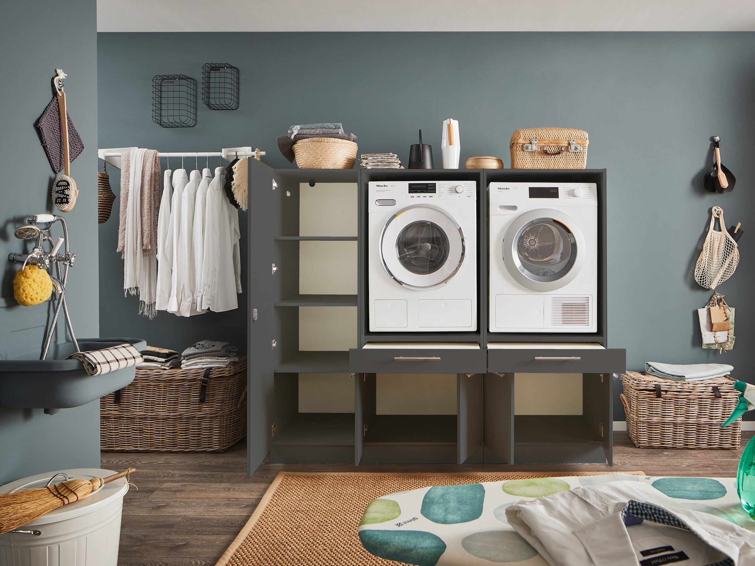 Laundreezy Mehrzweckschrank-Set »LAUNDREEZY LDSK12«, Breite 185 cm