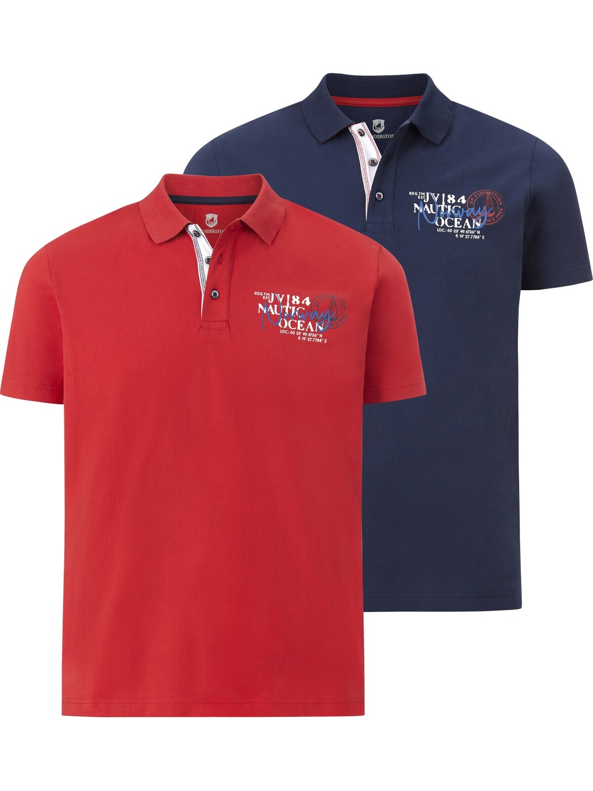 Jan Vanderstorm Poloshirt »Doppelpack Poloshirt DAGFINN«, (2 tlg.), in zwei Farben