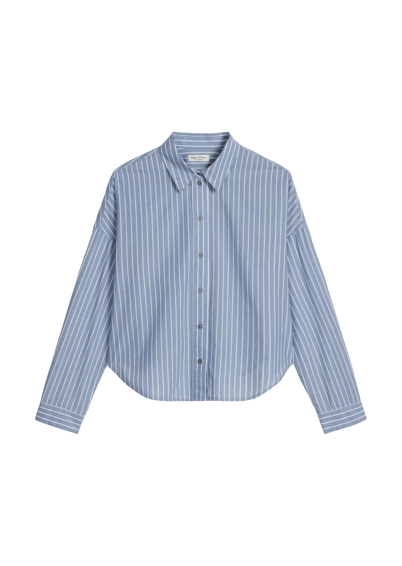 Marc O'Polo Hemdbluse bequem weite Form, garngefärbter Chambray, Kentkragen