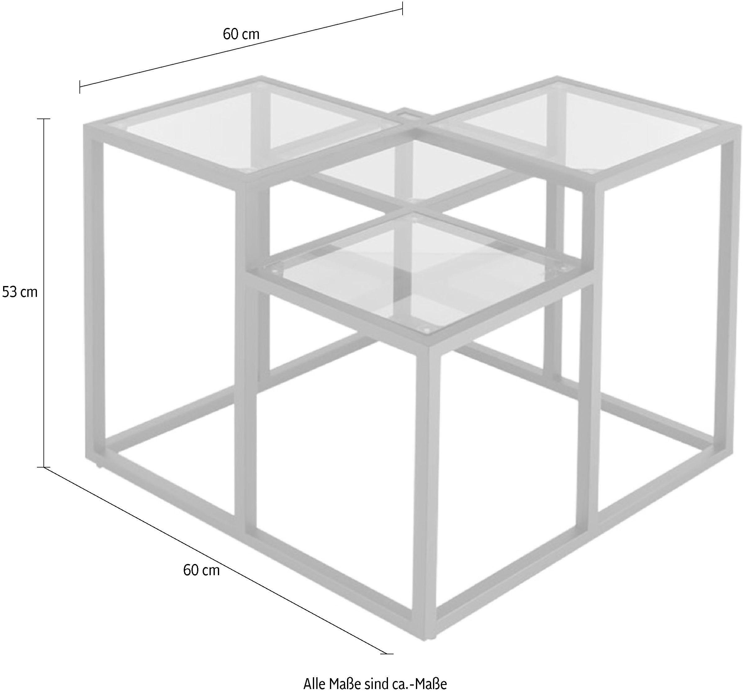 Kayoom Beistelltisch »Steps 625«, stufenförmiges Gestell aus Metall, quadratische Platten, modern